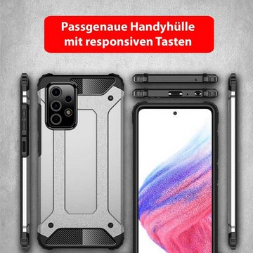 FITSU Handyhülle Outdoor Hülle für Samsung Galaxy A53 Silber 6,5 Zoll, Robuste Handyhülle Outdoor Case stabile Schutzhülle mit Eckenschutz