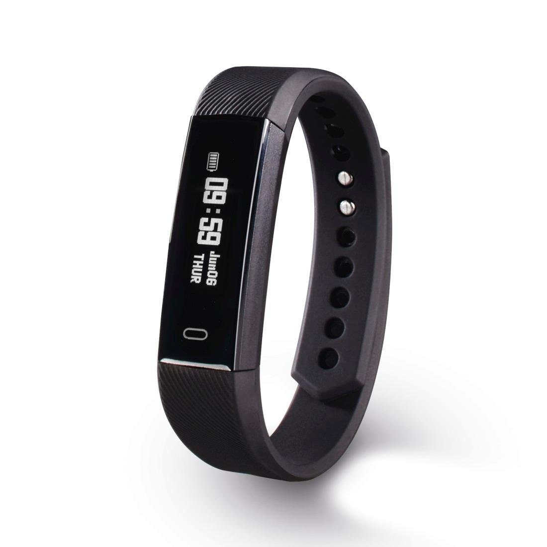 Hama Fitness Tracker, Uhr/Pulsuhr/Schrittzähler/App Schritte, (0,86 Finger 1900 Uhr Fit Funktionen: Track Touch, Zoll), Kalorien, Smartwatch Entfernung, Puls