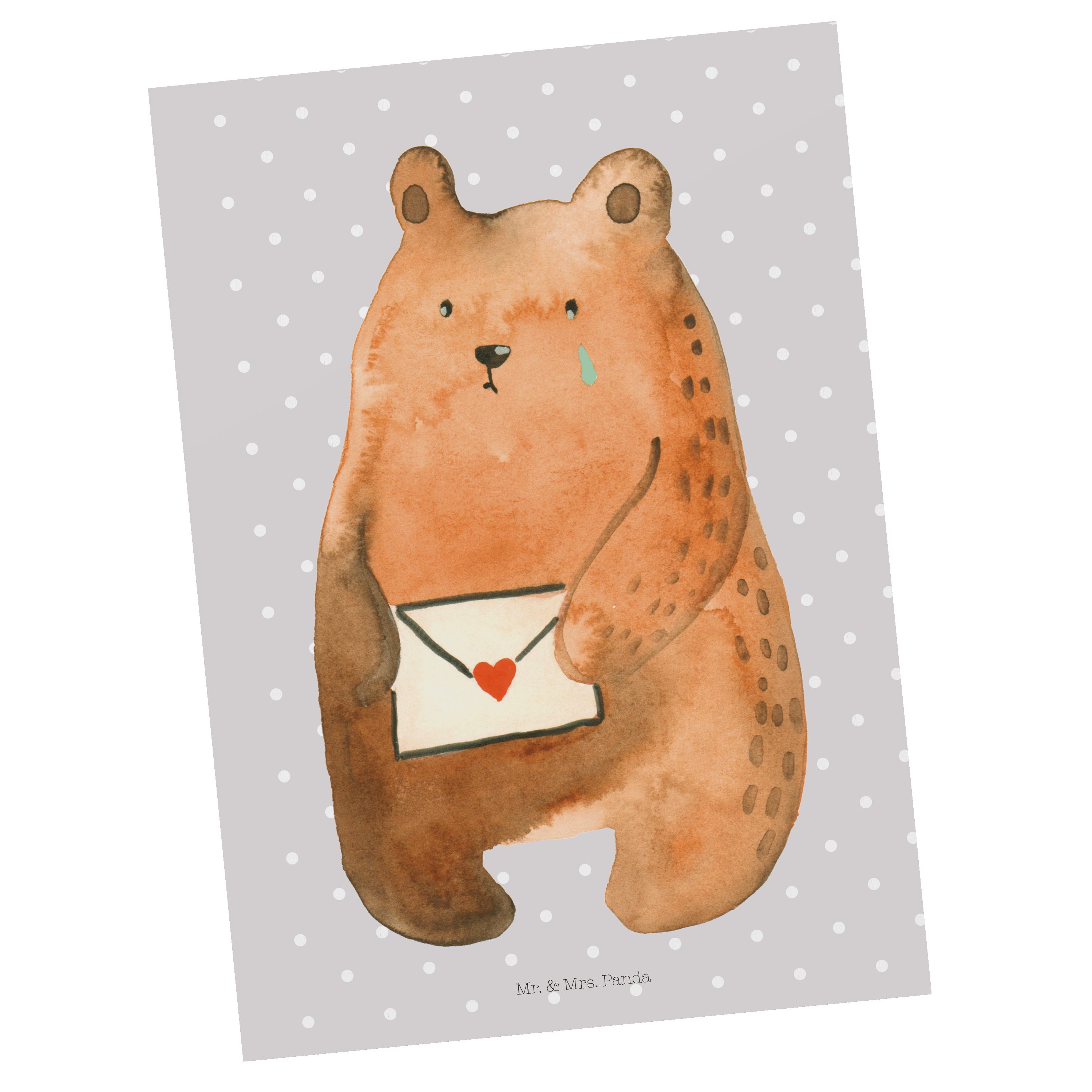 dich Ich - Mr. Grau Bär Gr - & Einladung, Geschenk, Mrs. Panda vermisse Pastell Postkarte Teddy,