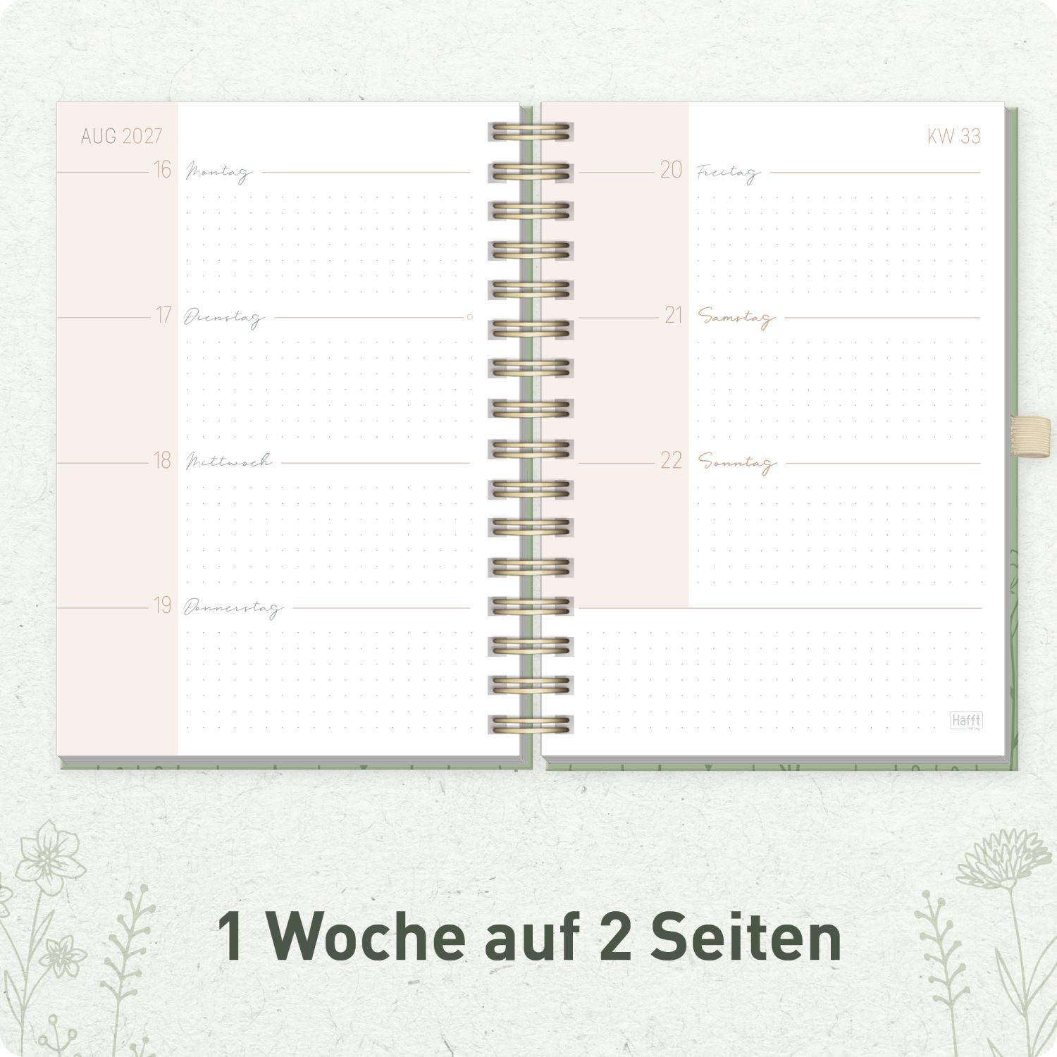 Häfft Terminkalender Lieblings-Timer Deluxe 2026/2027 / 17 Monate / A5, Wire-O-Bindung – Bild 4 von 5