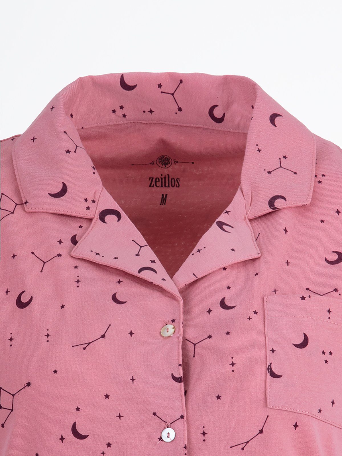 zeitlos Nachthemd Nachthemd Kurzarm Mond Knopfleiste durchgehend günstig online kaufen