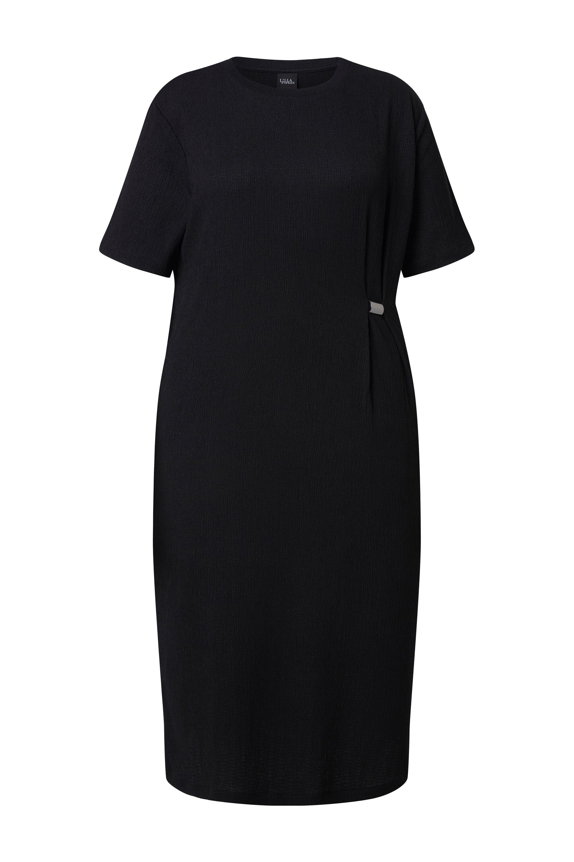 Ulla Popken Midikleid Midikleid Struktur Rundhals Oversized Halbarm günstig online kaufen