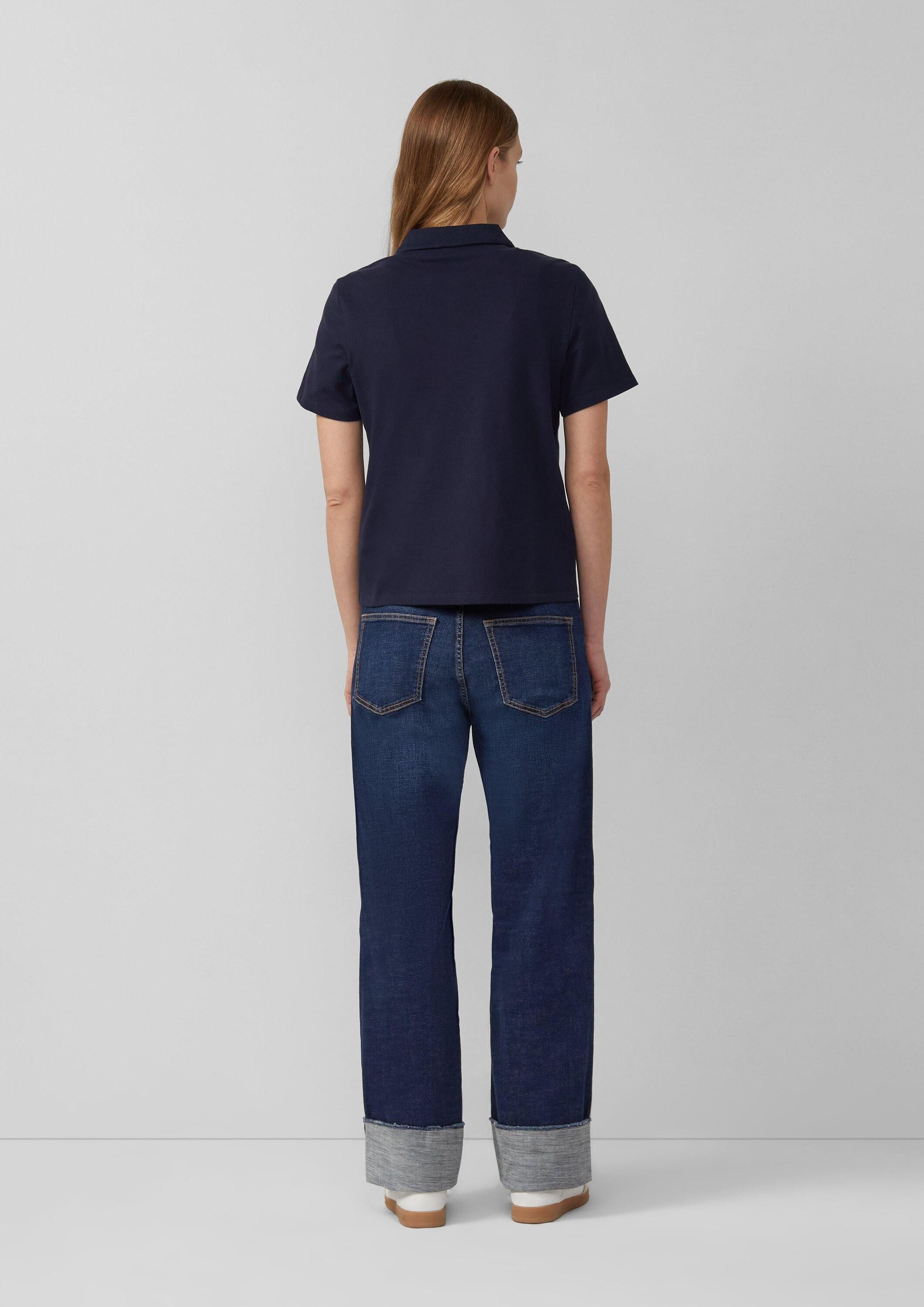 s.Oliver Kurzarmshirt Polo-Shirt Poloshirt aus Baumwoll-Piqué