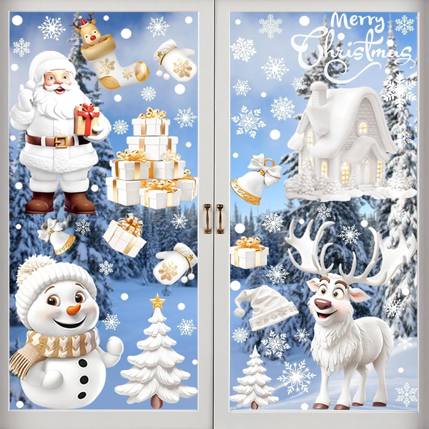 Venicce Love Fensterbild Weihnachten, Weihnachtsfensterbilder Fensterdeko - selbstklebend 9 Stk