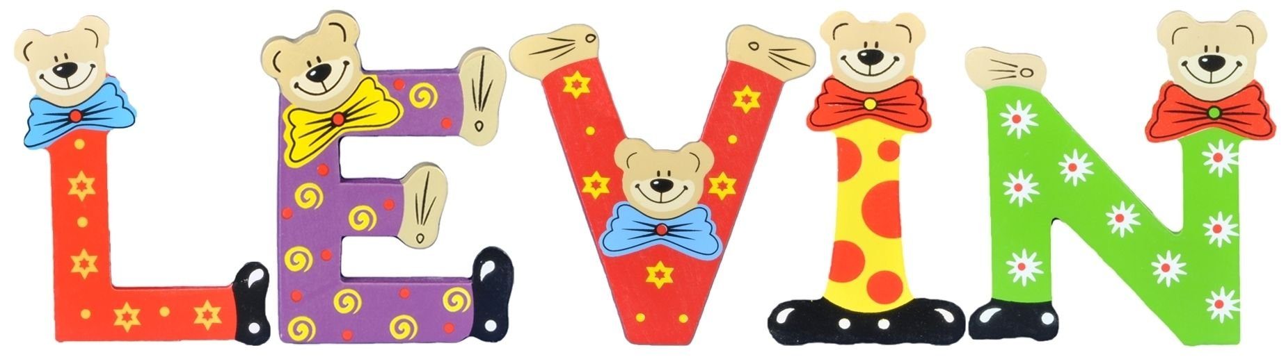 Playshoes Deko-Buchstaben (Set, 5 St), Kinder Holz-Buchstaben Namen-Set ...