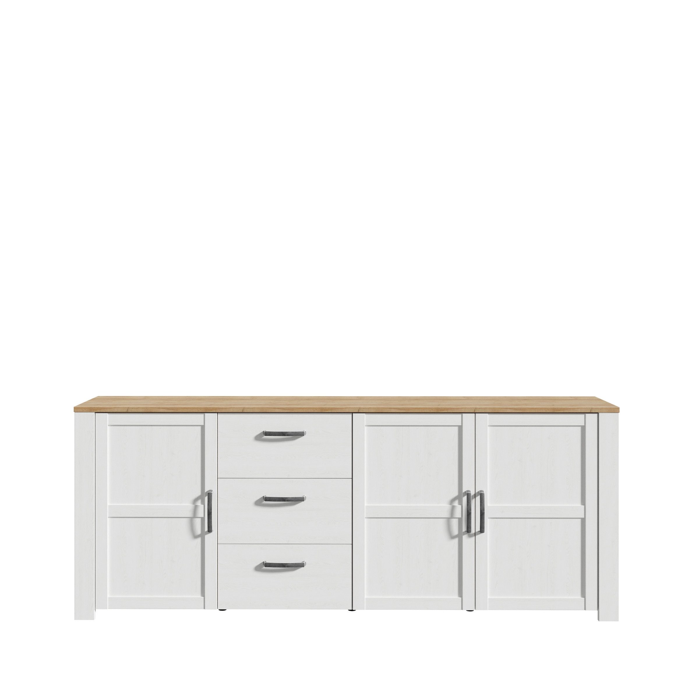 PREISBRECHER Sideboard BOHOL, in Eiche Dekor / Sibiu - 220,8x87x42cm (BxHxT)