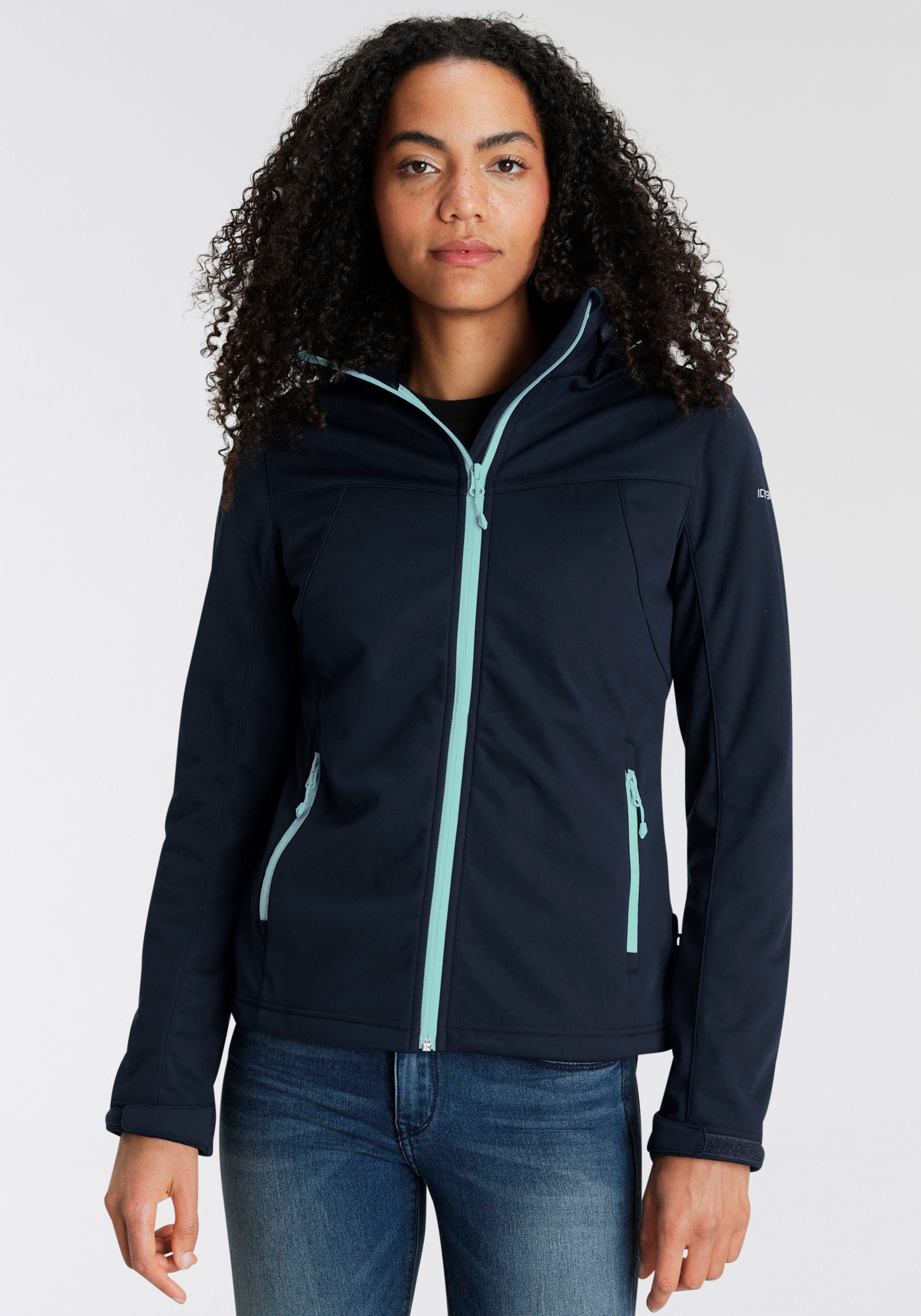 Winddicht D BOISE blue SOFTSHELLJACKE Softshelljacke Wasserdicht Icepeak &