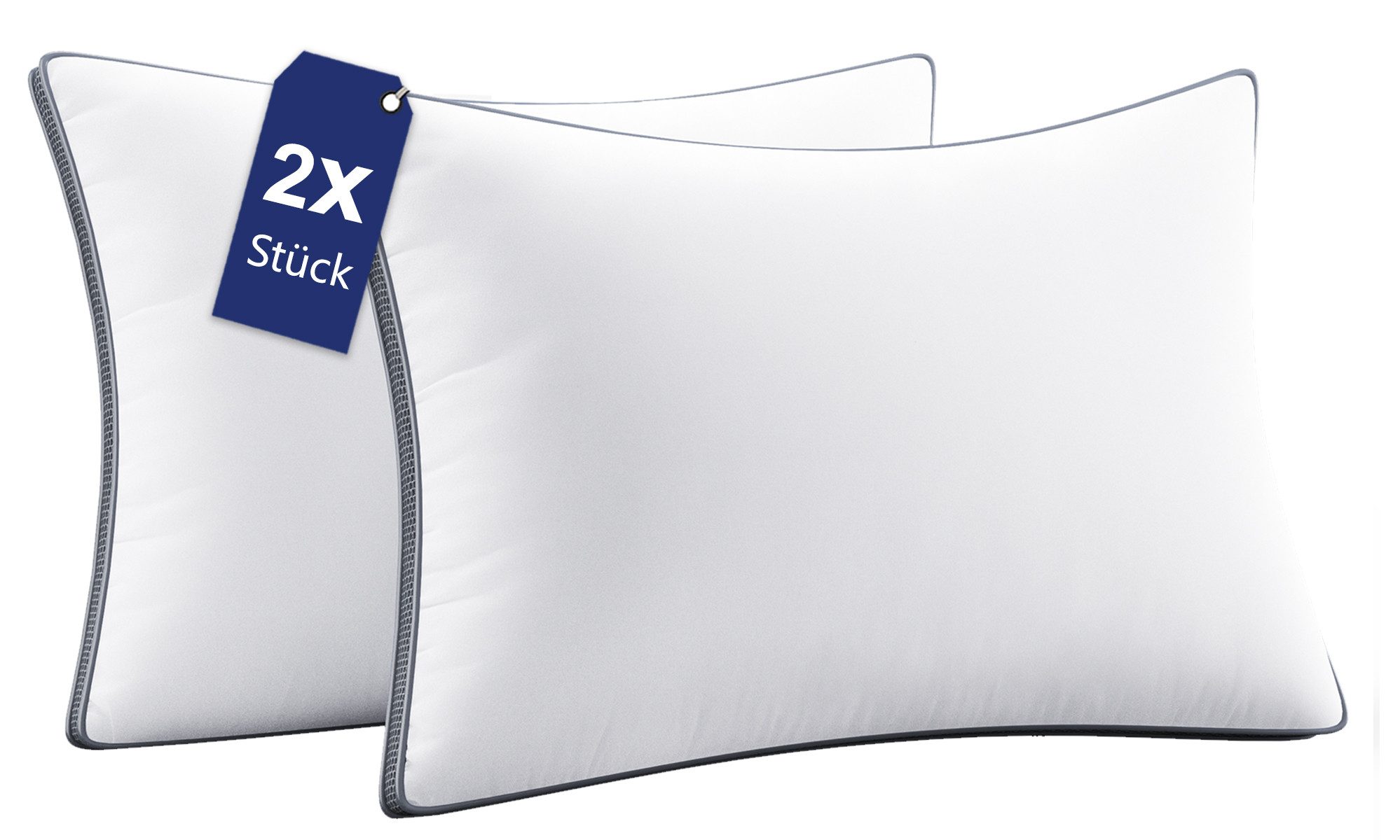 Kopfkissen Kissen 80x80 oder 40x80, Mikrofaser Kopfkissen