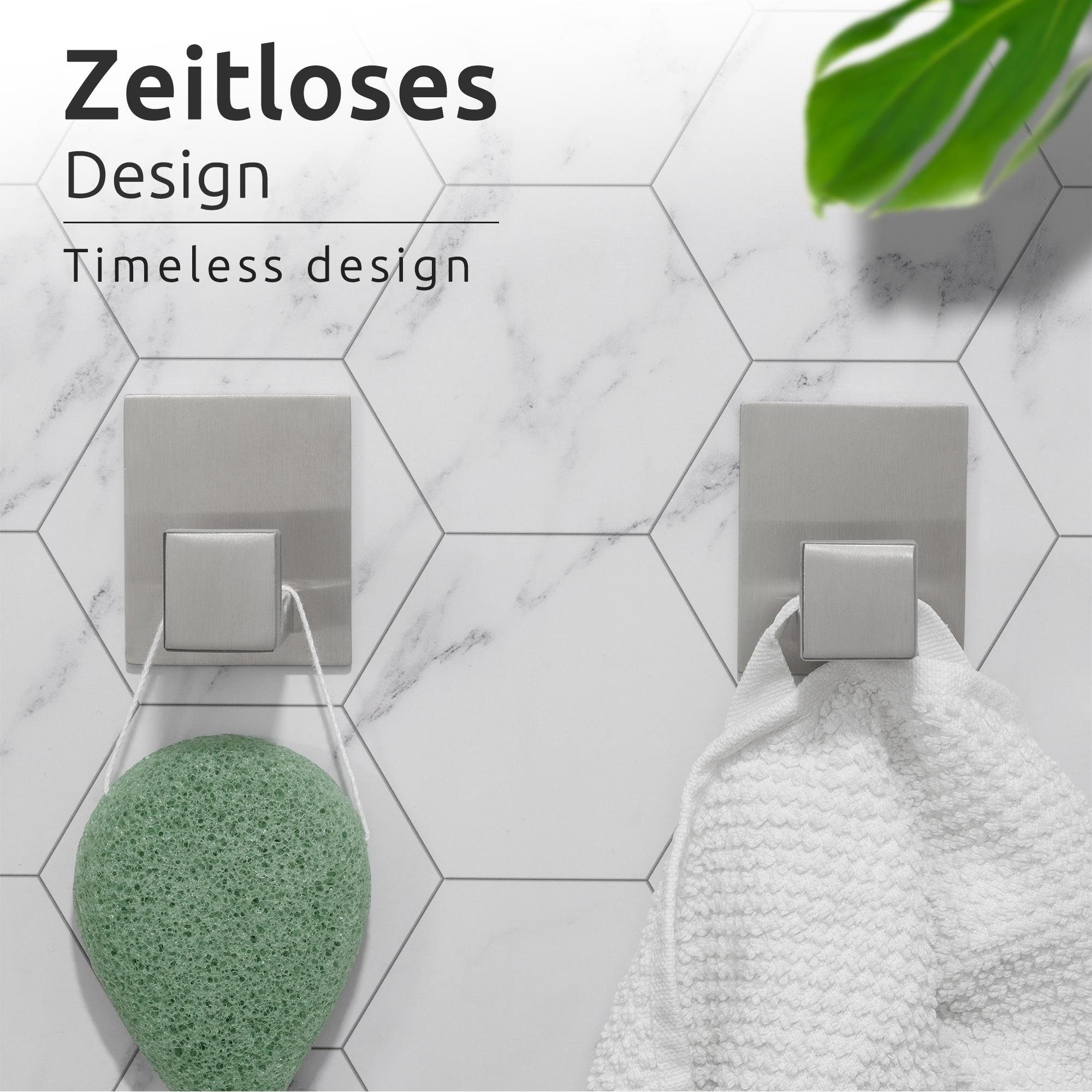 ECENCE Handtuchhalter 2x Handtuchhaken ohne Bohren selbstklebend günstig online kaufen