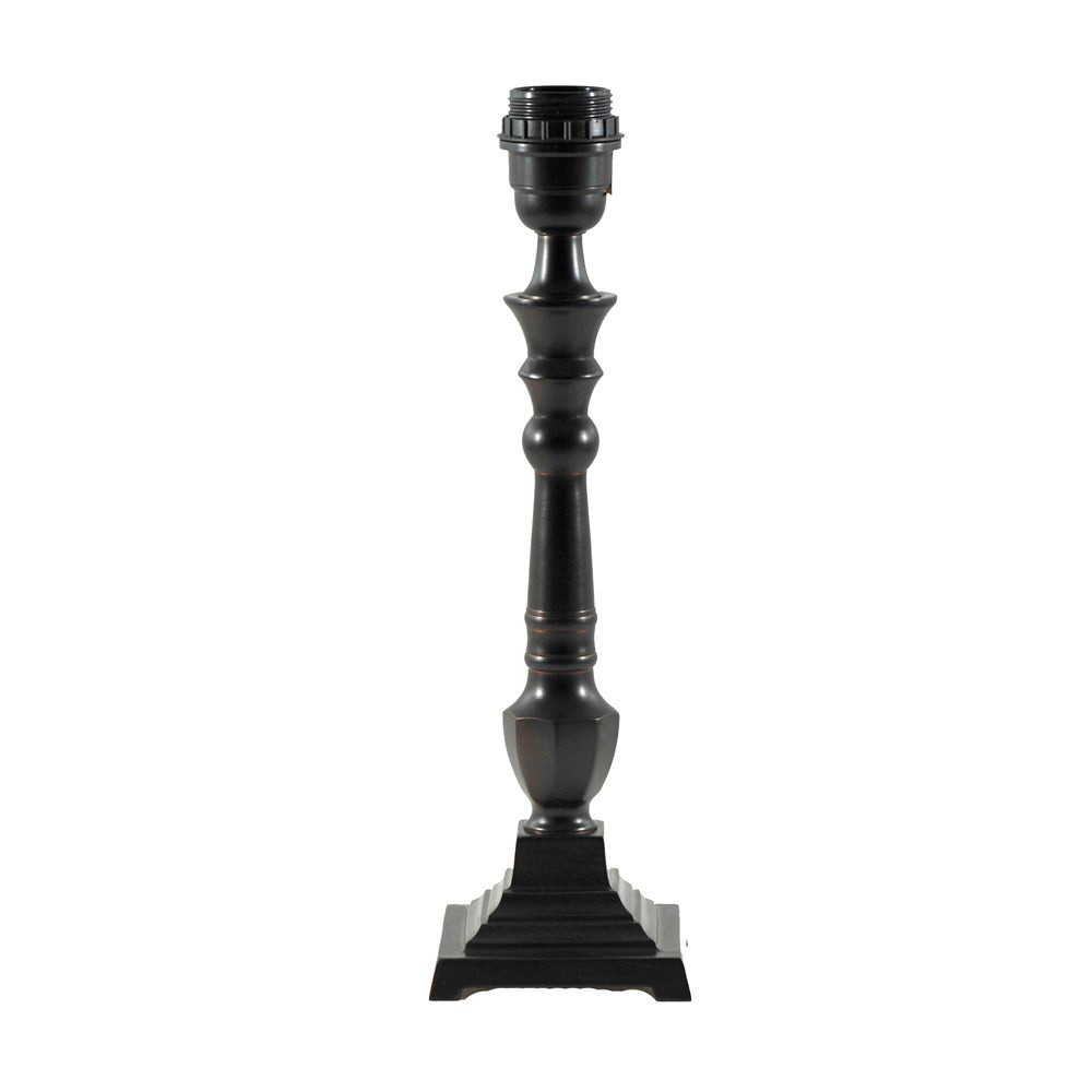 Dirk Davids Leuchten GmbH Tischleuchte Tischlampe Vierkant Antik Dunkel Braun 19039/S Höhe 34cm, E27