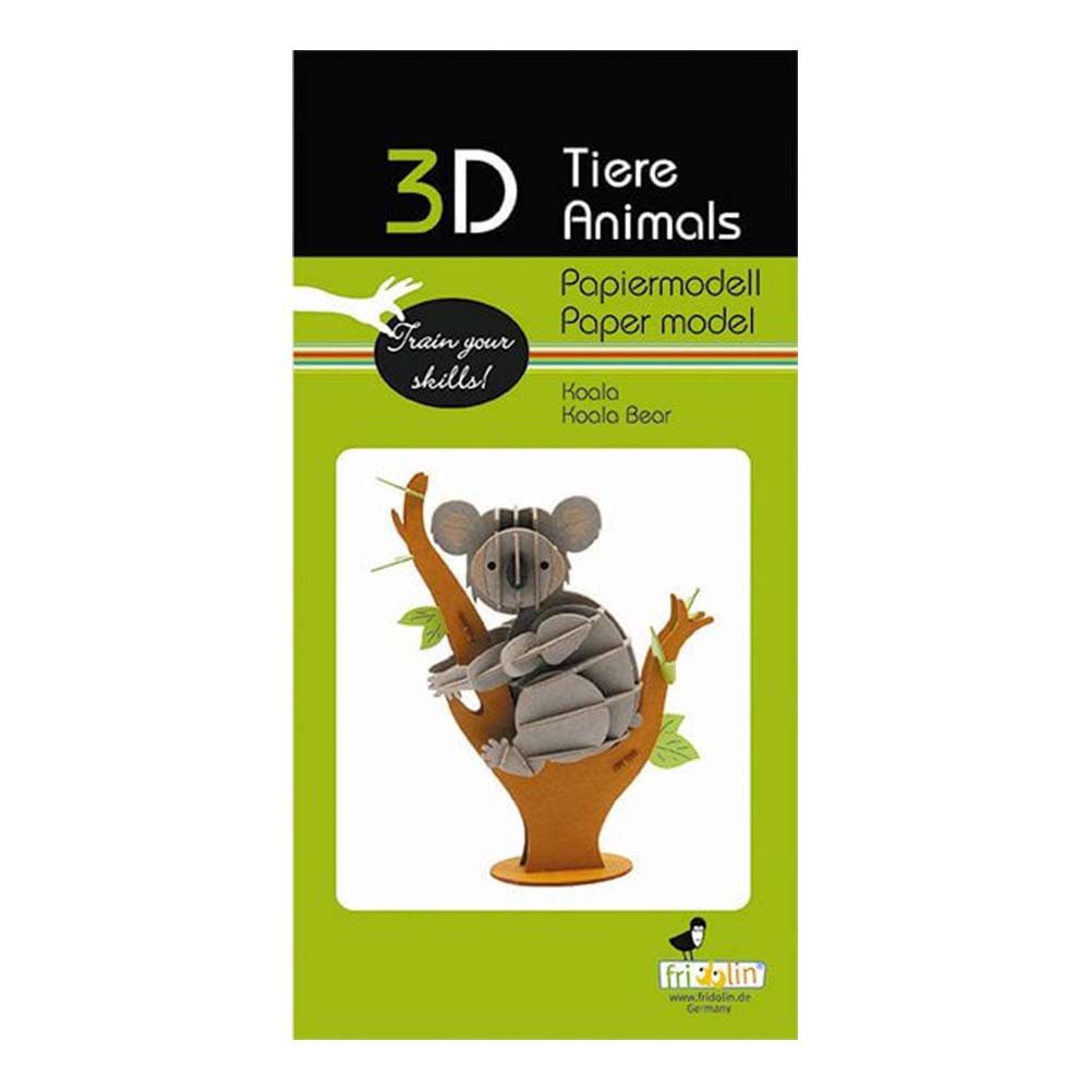 Fridolin 3D-Puzzle 3D Tiere Papiermodell - Koala, Puzzleteile
