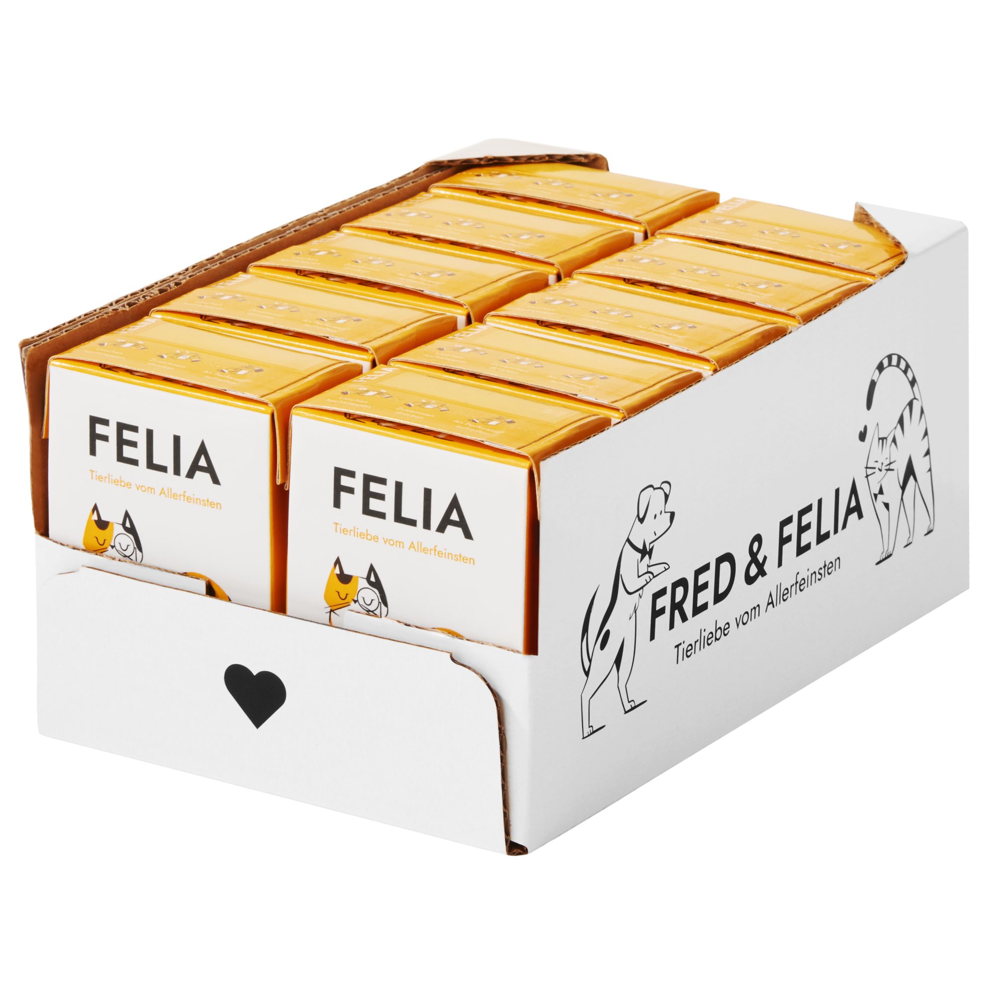 FRED & FELIA FELIA Huhn (10er Pack), Nassfutter für: Katzen, Monoprotein, getreidefrei, hoher Fleischanteil