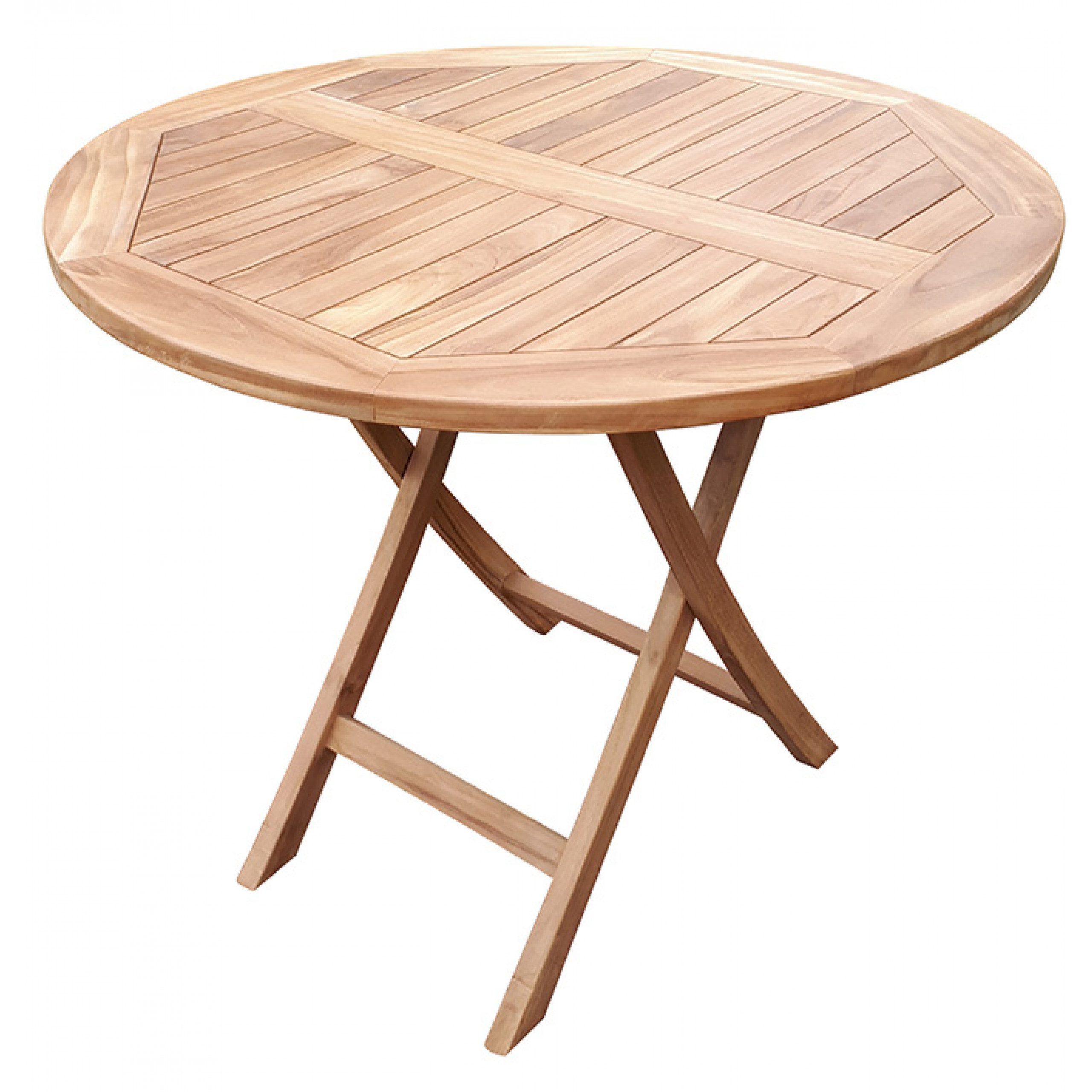 deVries Gartentisch deVries Klapptisch "WOODIE" aus Teakholz (Basic) rund Größe ø90 x