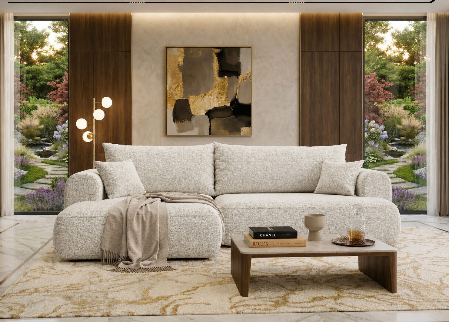 B&B Home Big-Sofa Sofa Vitton mit Schlaffunktion L-Form mit Bettkasten, L-Form Couch rechts oder links