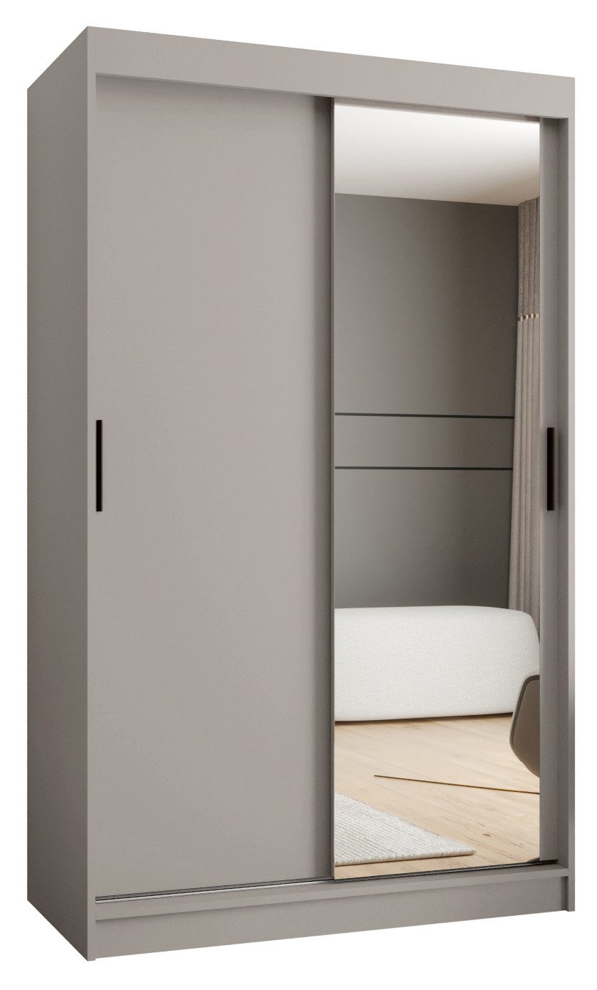 ABIKS MÖBEL Schwebetürenschrank RUBINO T 120 Schlafzimmerschrank mit Schiebetüren Kleiderstange Regale