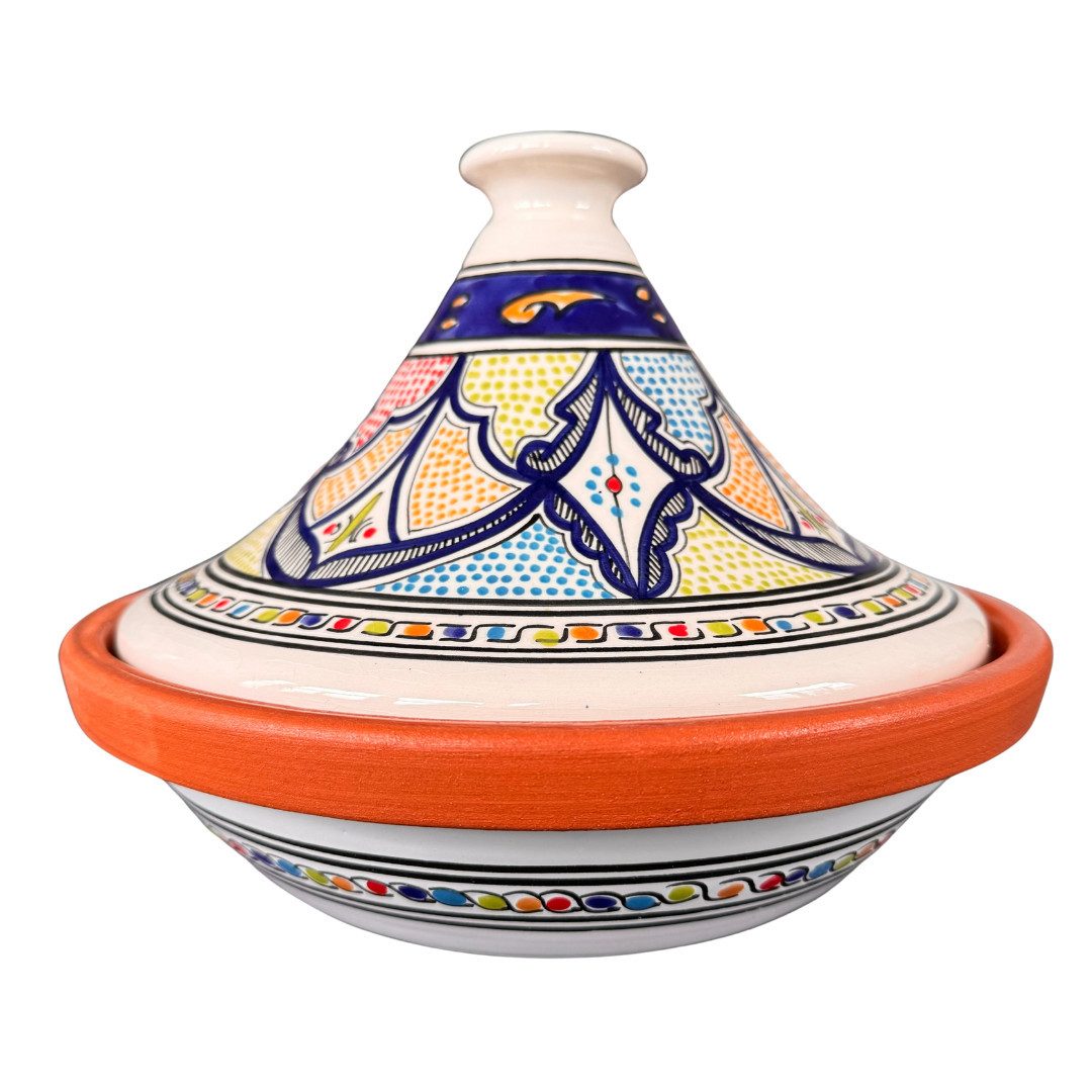 The Twinning Company Schmortopf Tajine blau/weiß gemustert, schlanker Deckel - 30 cm