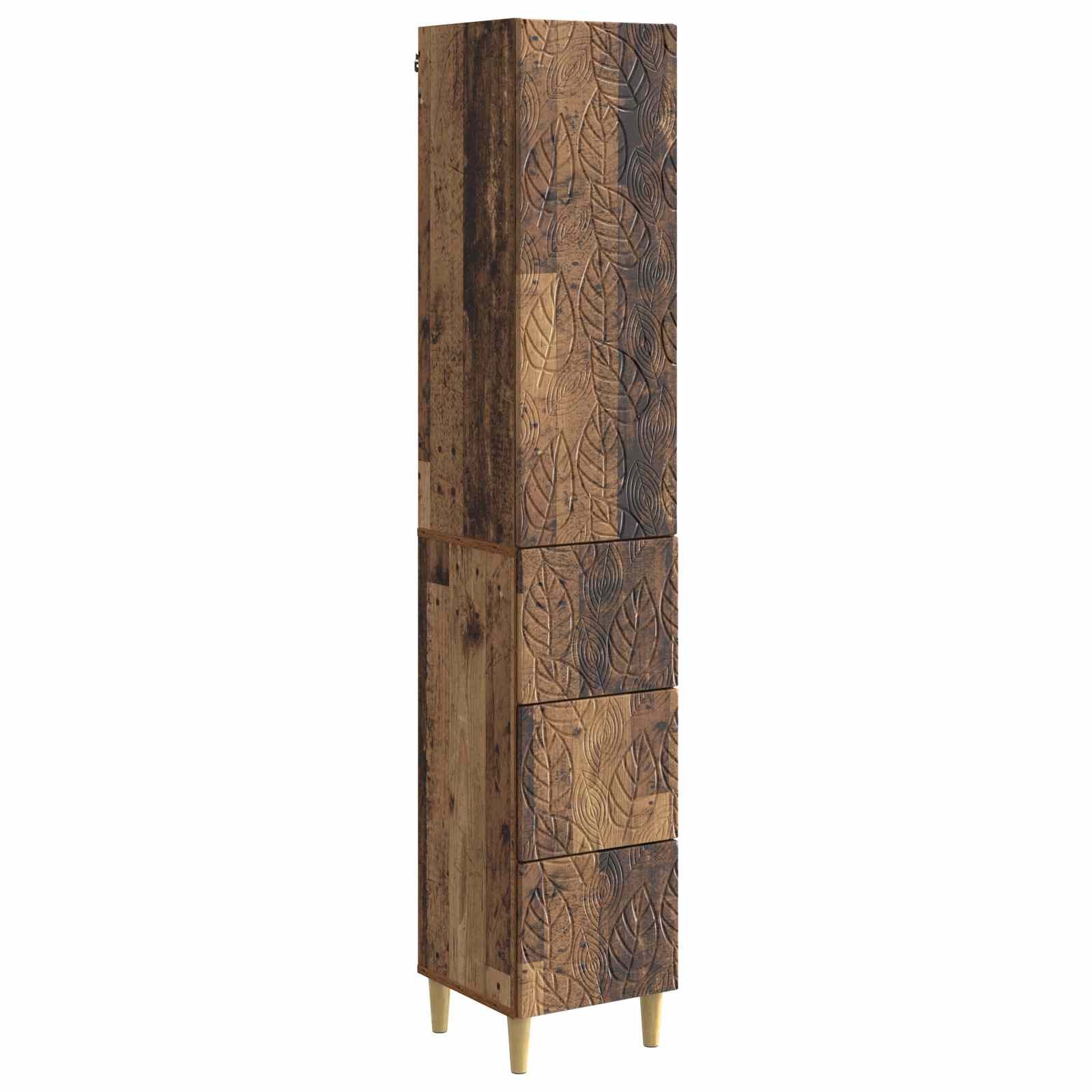 vidaXL Highboard 33 x 34,5 x 90 cm Highboard Hochschrank Schrankset 2er Set Altholz 33x