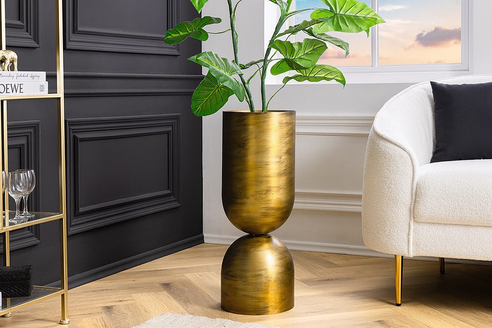 riess-ambiente Dekovase SANDGLASS XL 70cm messing · Blumenvase aus Eisen (beidseitig nutzbar) (Einzelartikel, 1 St), für Trockenblumen · Accessoire · handmade · Wohnzimmer · Modern Design