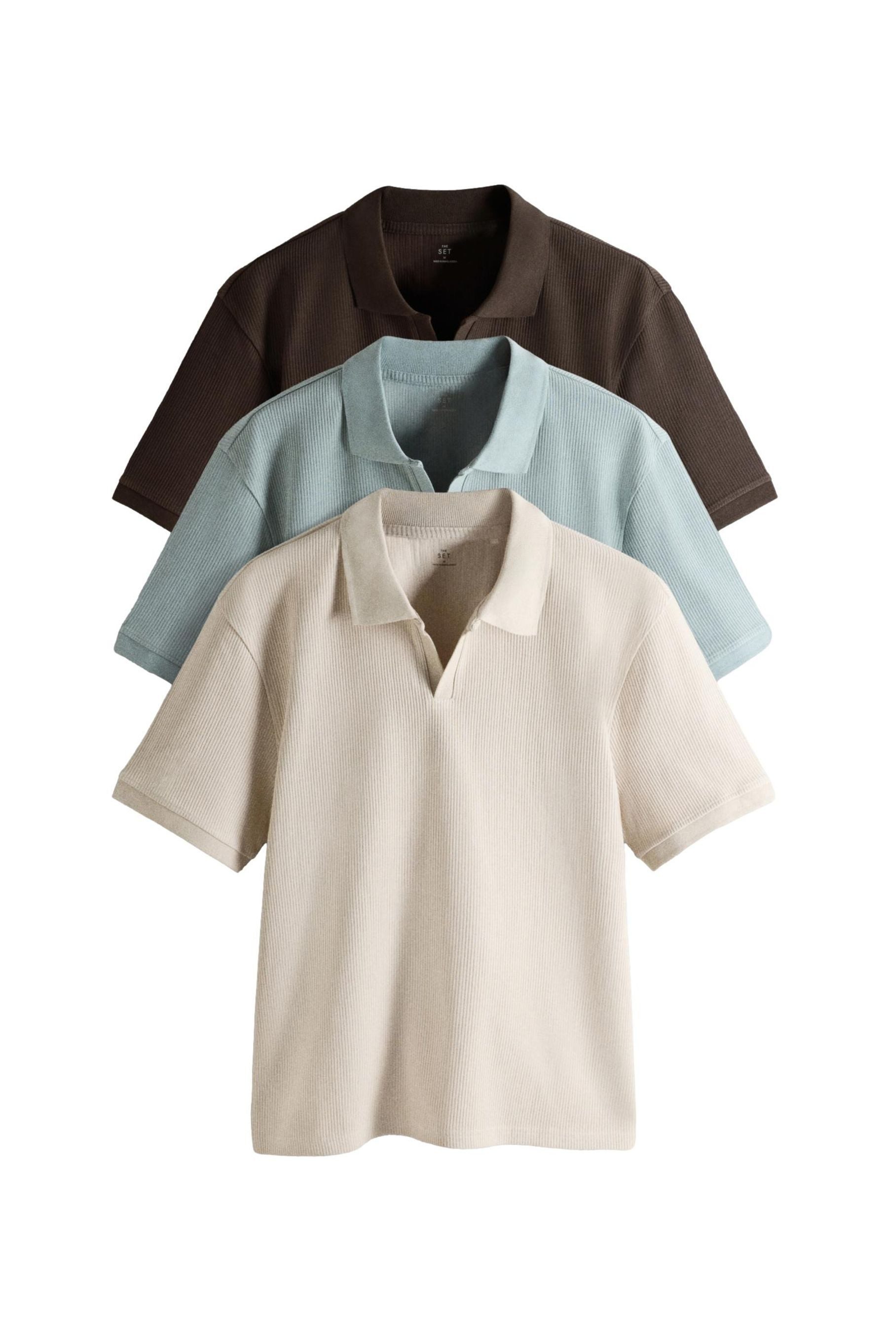 The Set Poloshirt The Set T-Shirts mit Trophy-Ausschnitt, 3er-Pack (3-tlg)
