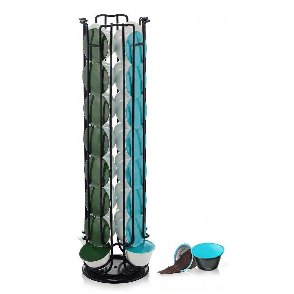 TUWENA Aufbewahrungssystem Kaffeekapselhalter Kompatibel für 32 Stück, Drehbar Kapselständer