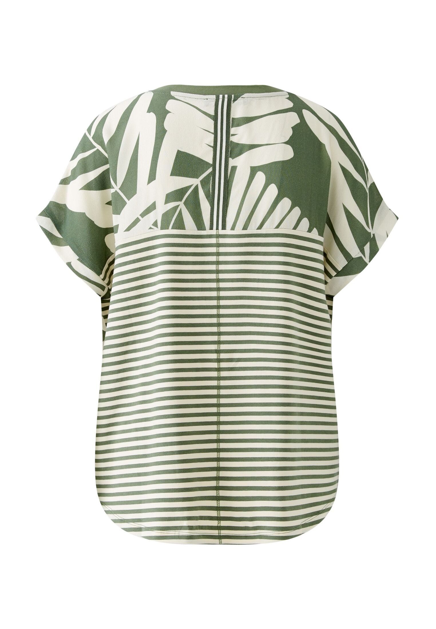 Oui Kurzarmbluse Blusenshirt Viskosepatch