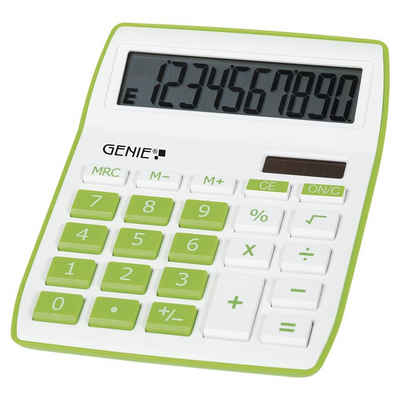 GENIE Taschenrechner »840 G«, Tischrechner, Dual Power, Solar, Batterie, Bürorechner, 10-stellig, grün/weiß