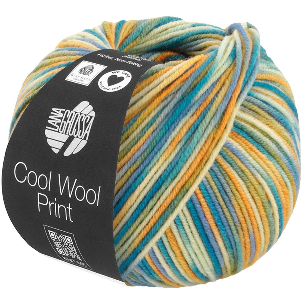 LANA GROSSA COOL WOOL PRINT Häkelwolle, 160 m (pflegeleichtes Strickgarn aus extrafeiner Merinowolle), 50 g