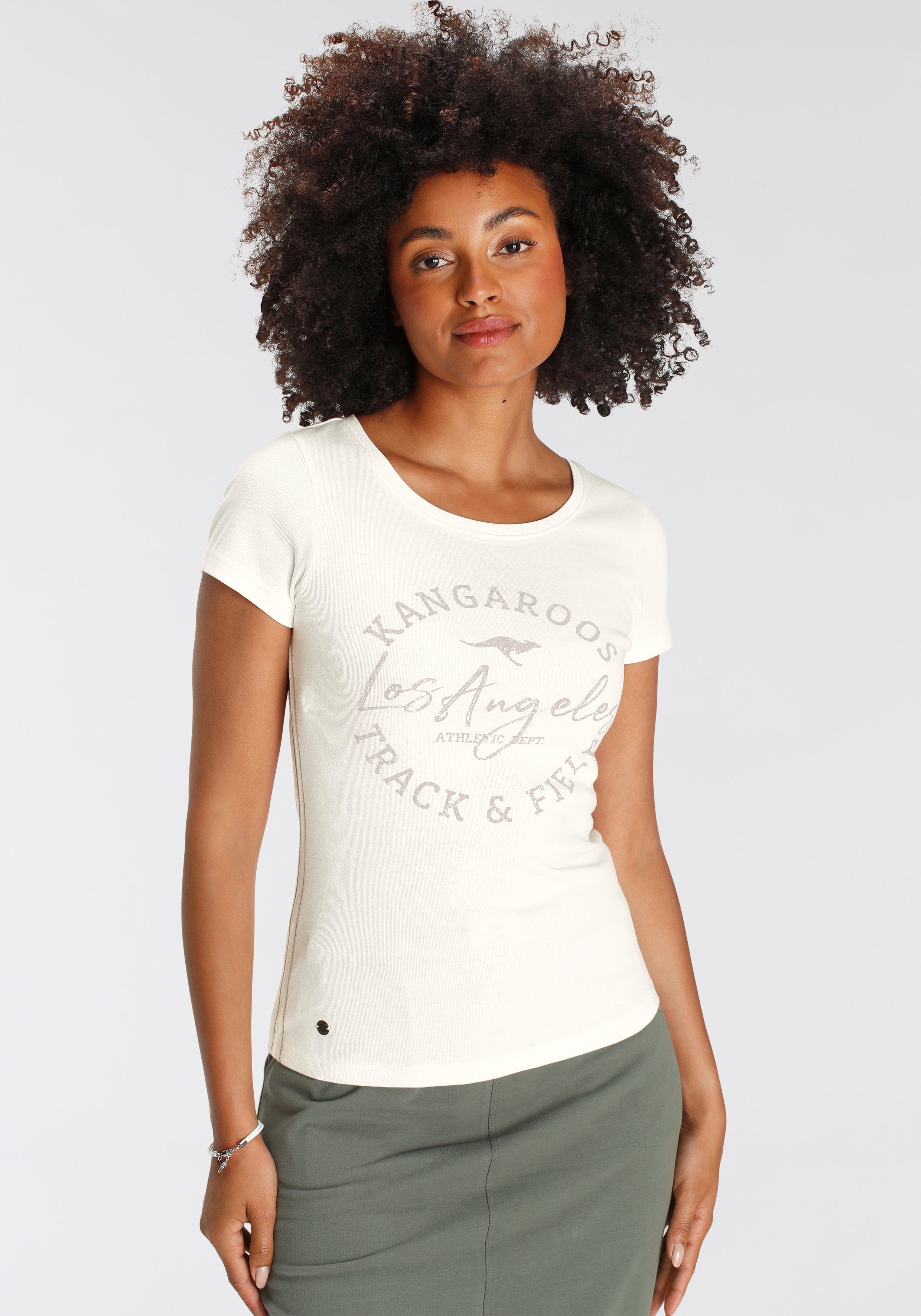 KangaROOS Print-Shirt im American-Look - NEUE KOLLEKTION ecru