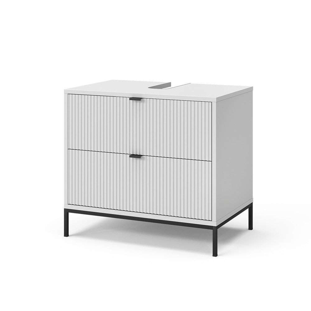 Vicco Waschbeckenunterschrank Eliza, Weiß, 70 x 63 cm mit 2 ausziehbaren Sc günstig online kaufen