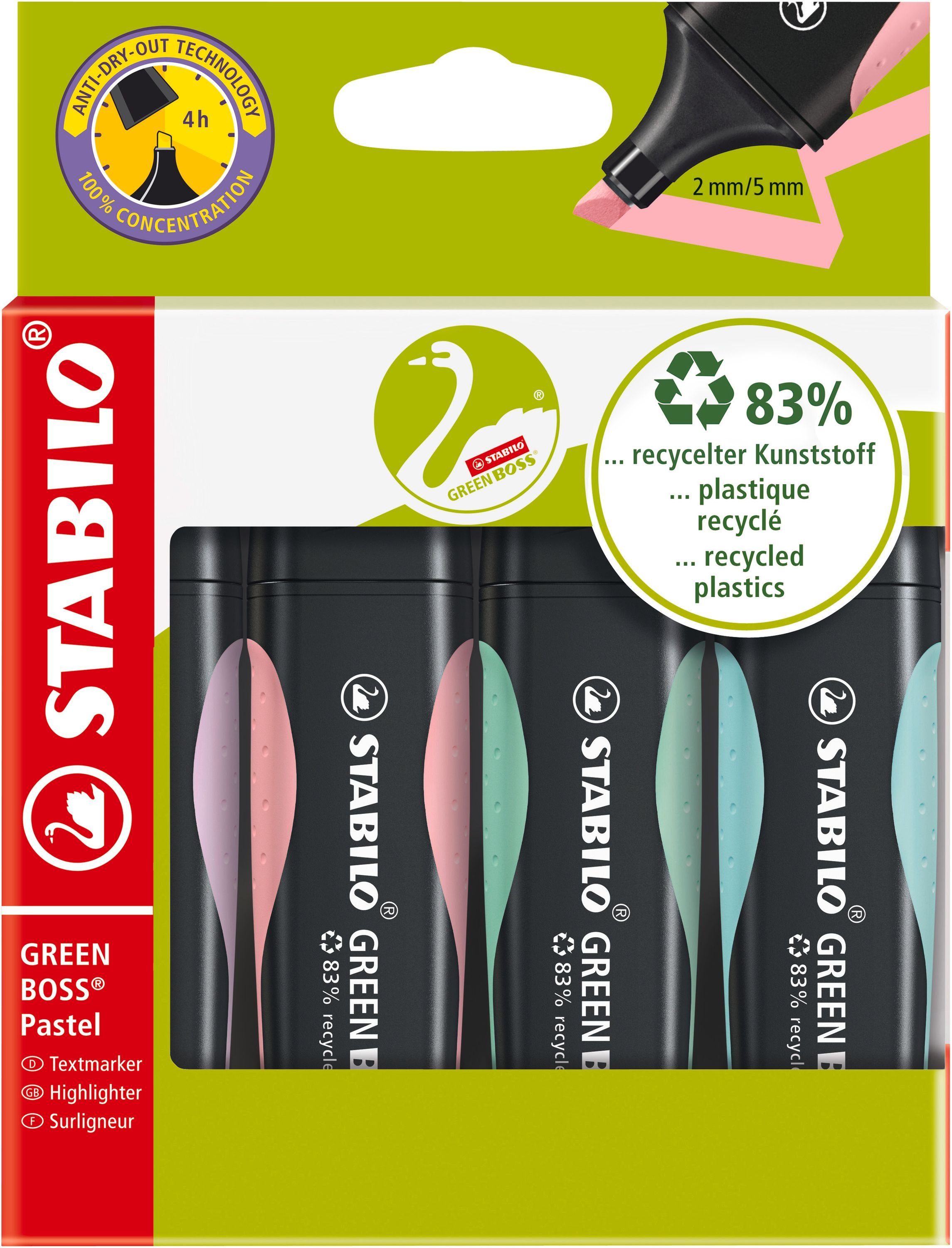 STABILO Marker Textmarker Stab. GREEN Pastel BOSS