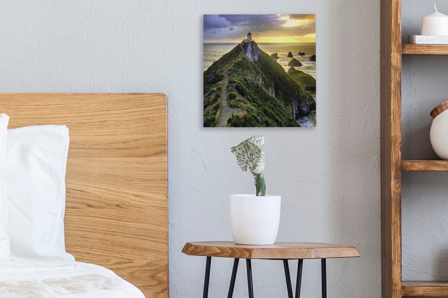 St), Schlafzimmer Straße Leinwandbild für (1 Wohnzimmer Turm, - Leinwand OneMillionCanvasses® - Bilder Neuseeland