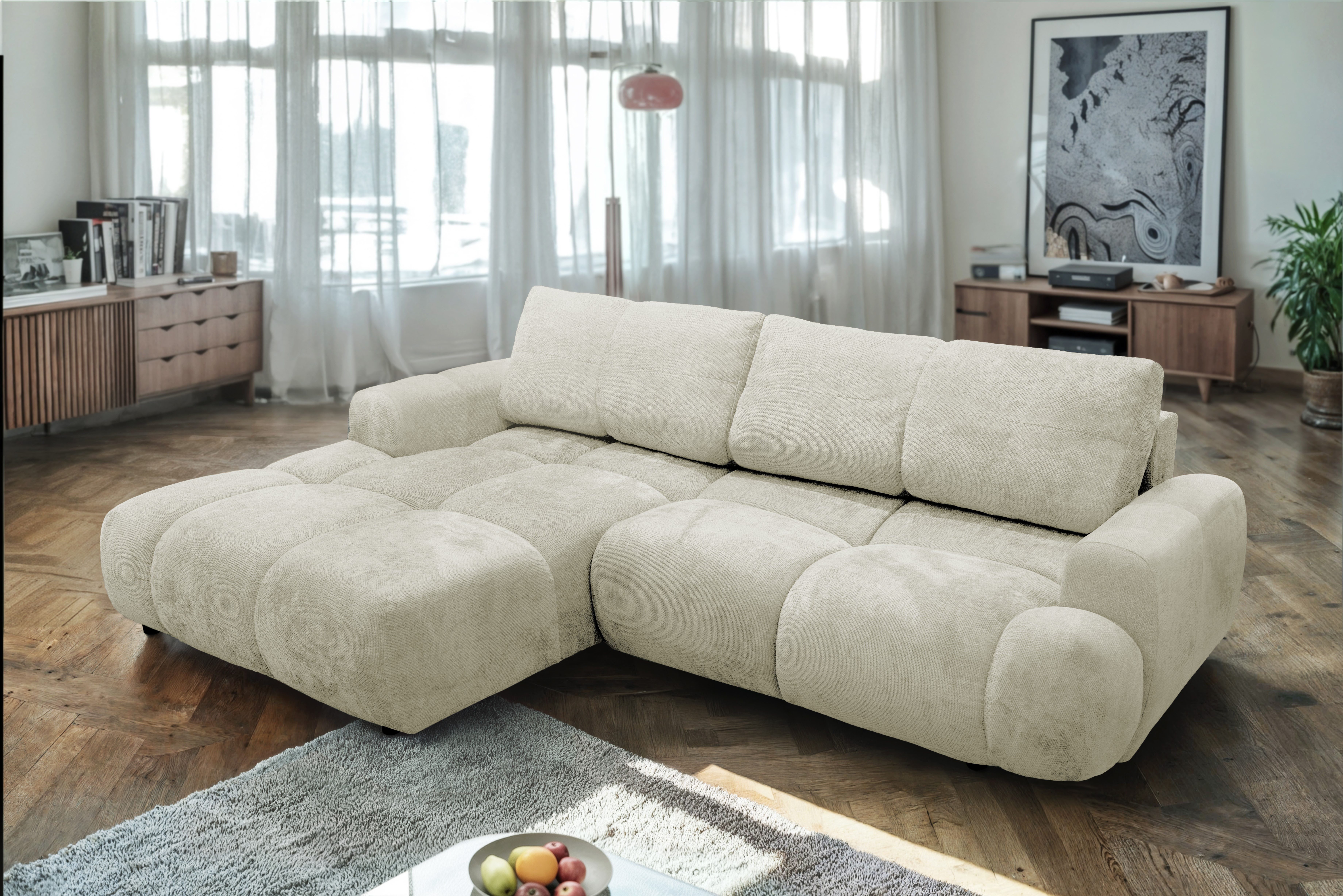 exxpo - sofa fashion Ecksofa, inkl. Bettfunktion und Bettkasten,toller Sitzkomfort, Steppung im Sitz