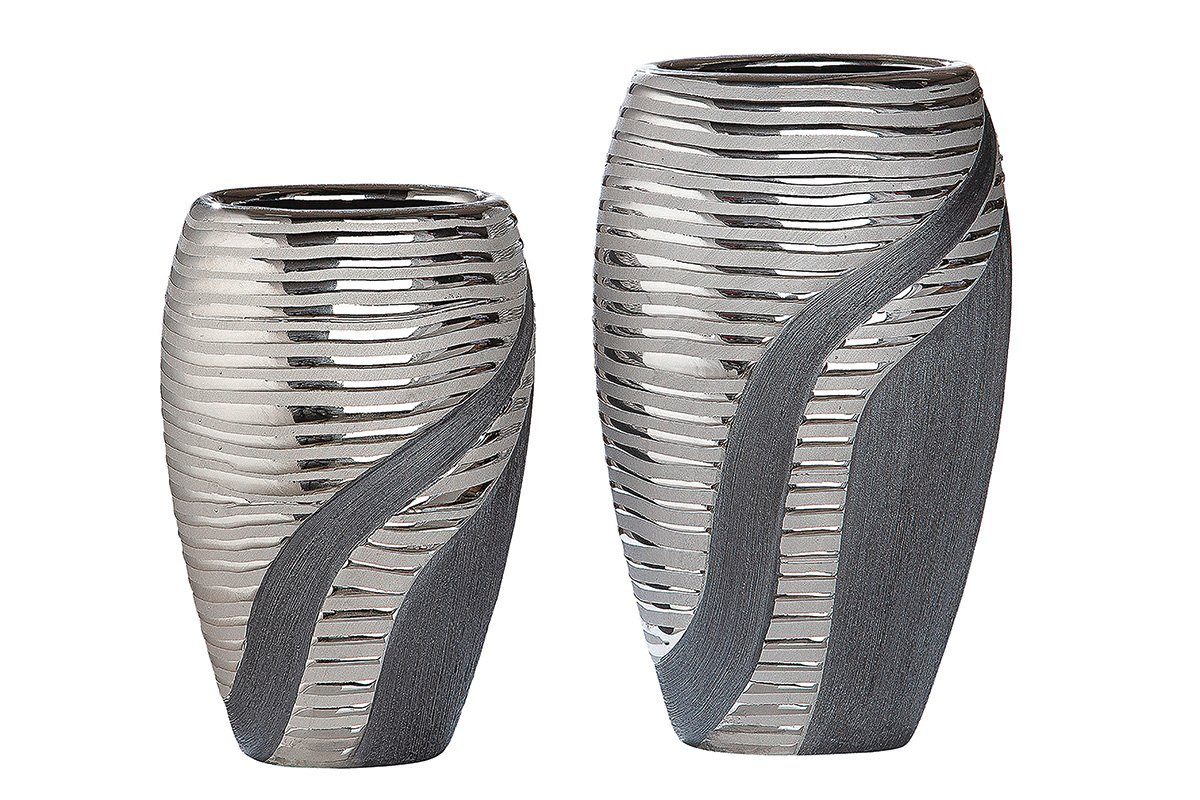 GILDE Dekovase Keramik (BxHxL) 24,5 Tischvase cm Dekovase Vase Dekoartikel Vase dekorative cm Vase x VE 8,5, "Sevilla" 14,5 x ovale 2