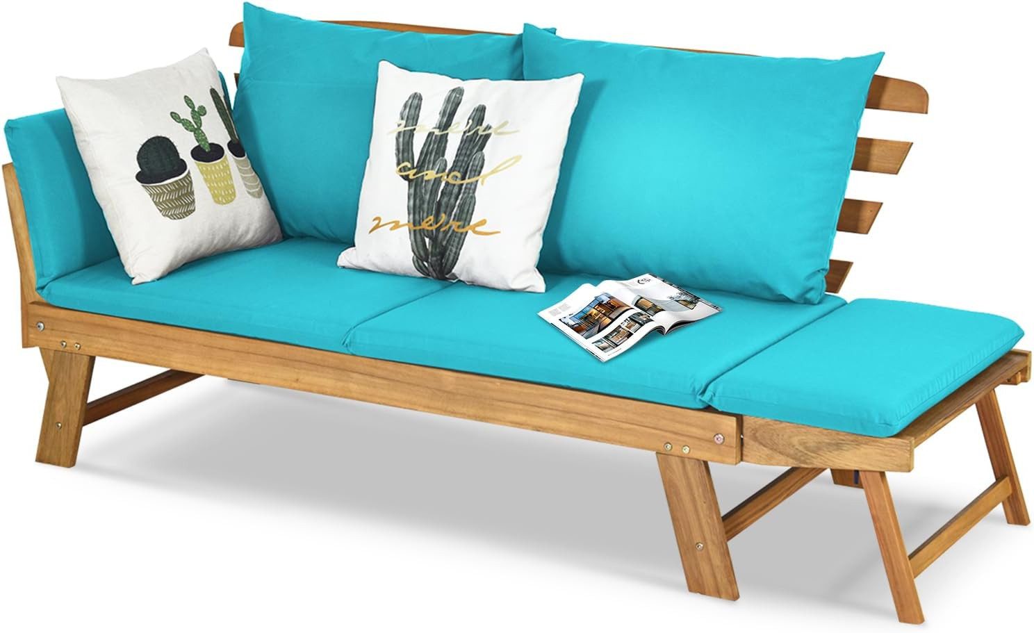 KOMFOTTEU Gartenbank 2-3 Sitzer Holzbank, mit günstig online kaufen