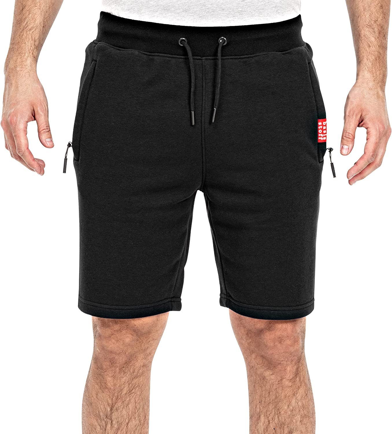 Basisstoff Shorts Lobo Herren Short Cotton Sweat Kurze Hose Bermuda Sweatpant