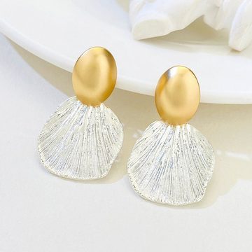 AUKUU Ohrring-Set Muschel Muschel Ohrringe im Retro Kaltstil in Kontrastfarbe, leichter Luxus hochwertige modische und vielseitige Ohrringe