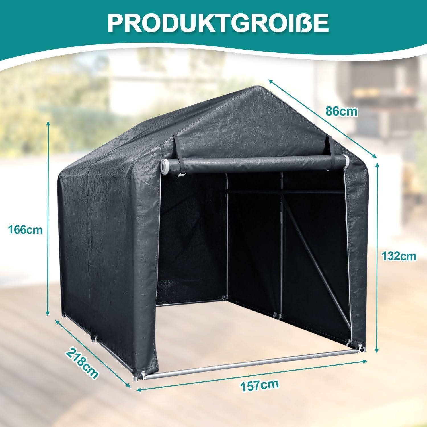 LuxusKollektion Gerätehaus Fahrradgarage 4 Fahrräder 218x166x157 cm Grau, (1 St)