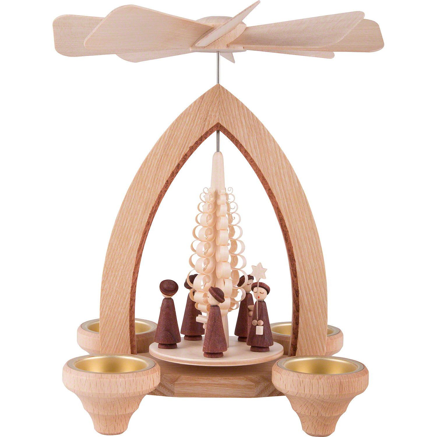 Heinz Lorenz Pyramiden Weihnachtspyramide 1-stöckige Pyramide Kurrende - natur (26cm) von Heinz Lorenz Pyramiden