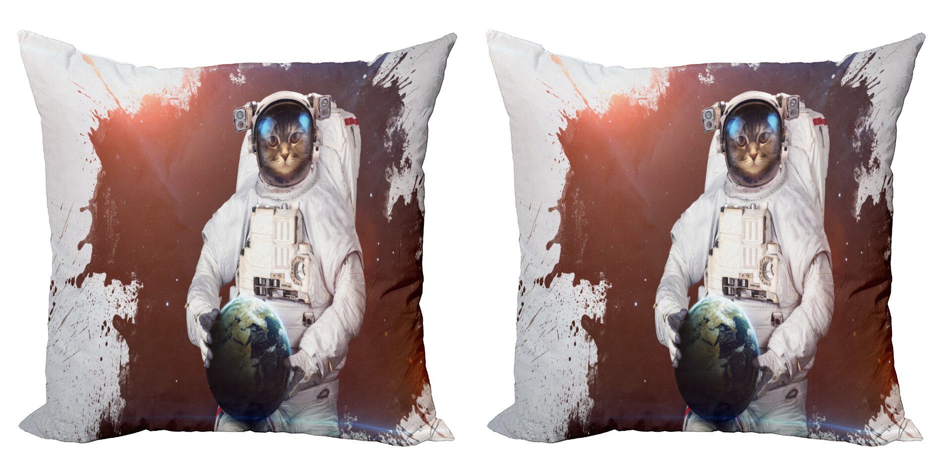 Modern Abakuhaus (2 Katze Lustiger Stück), Astronaut Digitaldruck, Entwurf Kissenbezüge Doppelseitiger Accent