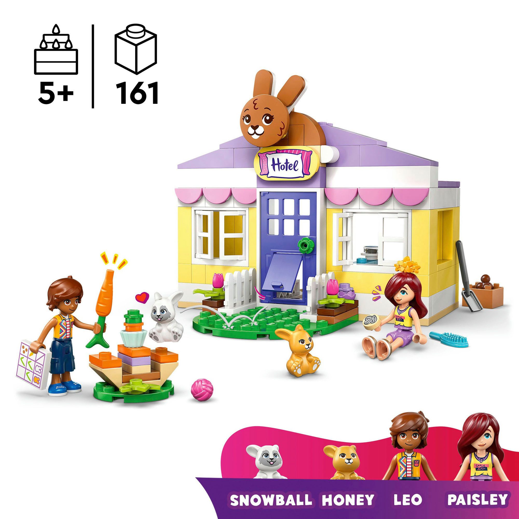LEGO® Heartlake City Hasenhotel (42679), LEGO Friends Konstruktionsspielsteine, (161 St), Made in Europe – Bild 3 von 5