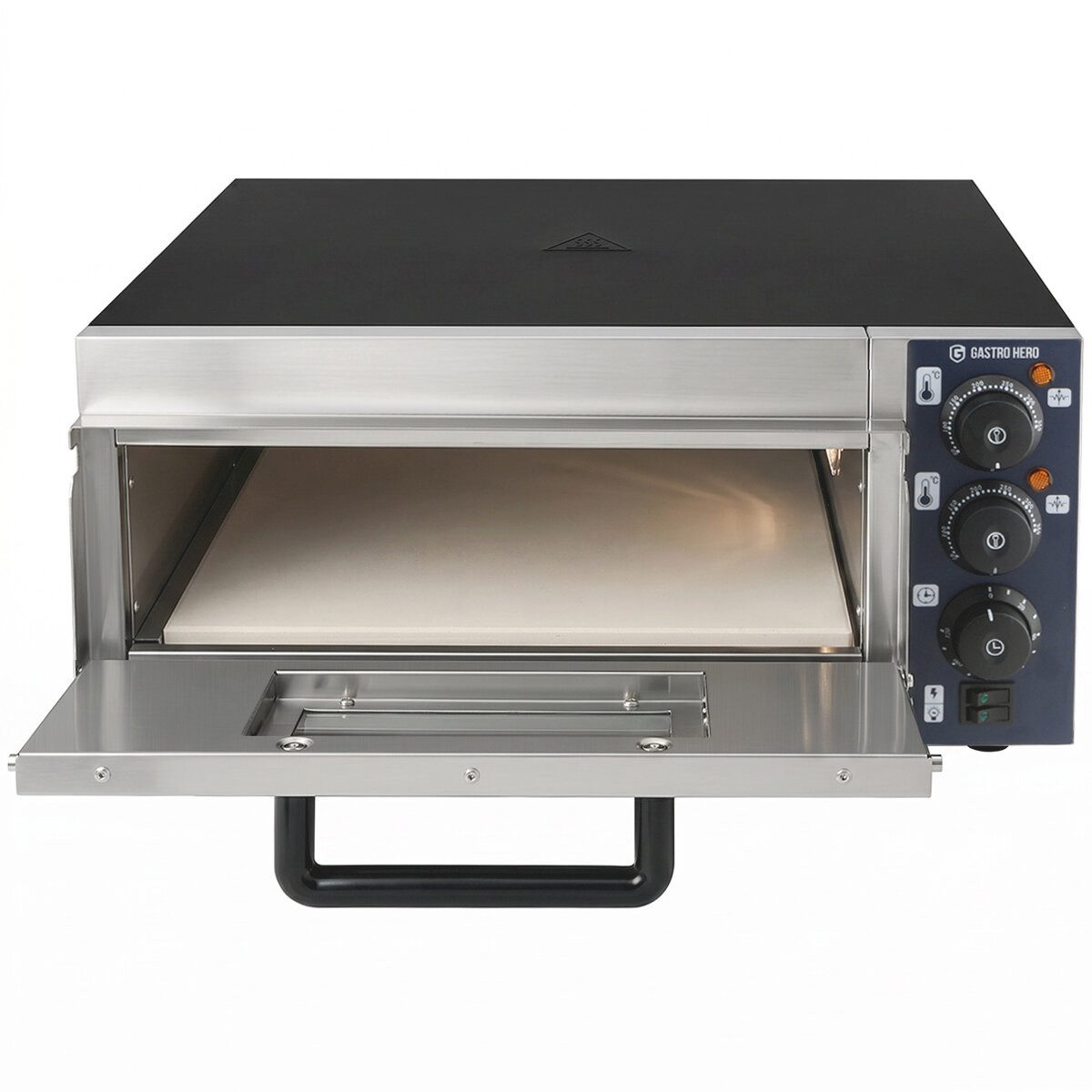 GastroHero Pizzaofen Pizzaofen Basic 35 2 kW 35 cm Edelstahl Pizzaofen, Sichtfenster mit Innenbeleuchtung, Timerfunktion – Bild 5 von 5