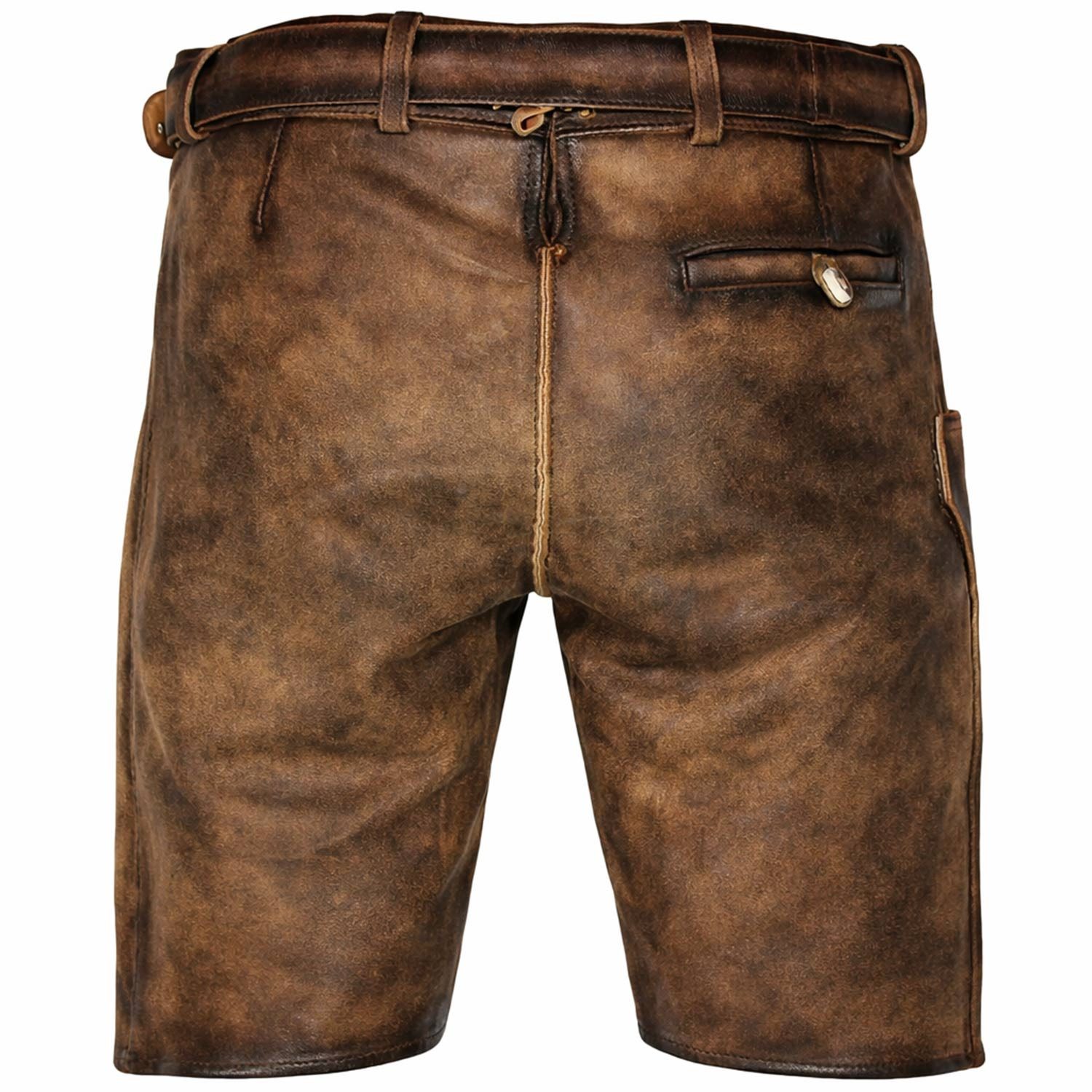 Maddox Trachtenlederhose MADDOX Kurze Herren Lederhose 'Altrei' mit Gürtel