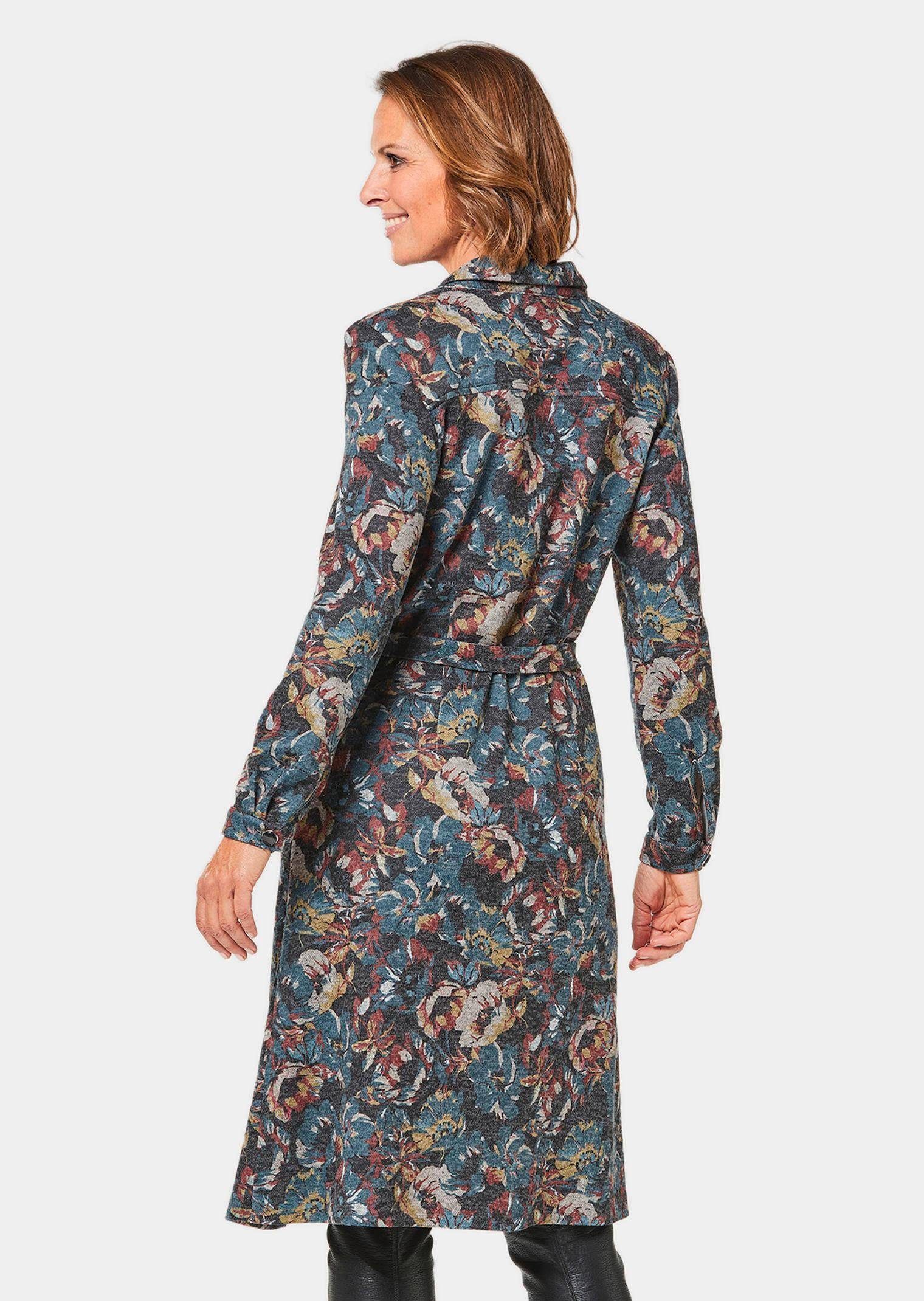 GOLDNER Blusenkleid Hemdblusenkleid mit Bindegürtel