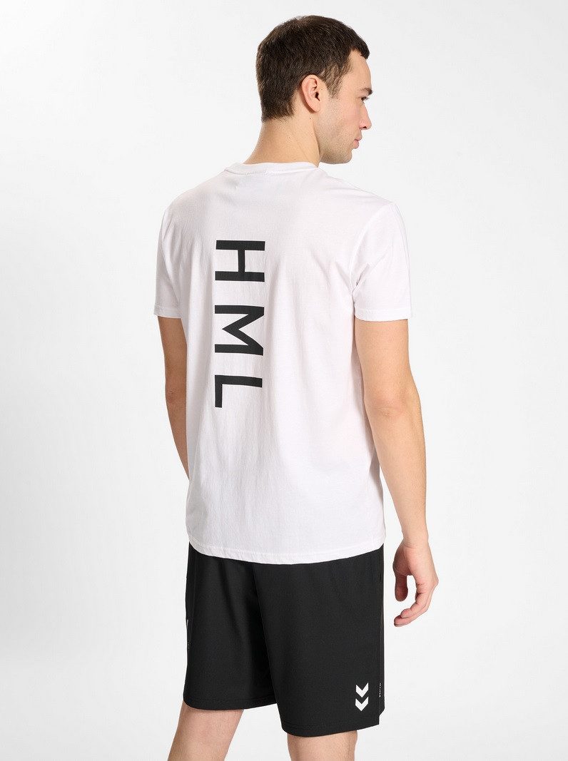 hummel T-Shirt hmlCOURT Cotton (elastischer Jerseystoff) kurzarm weiss Herren