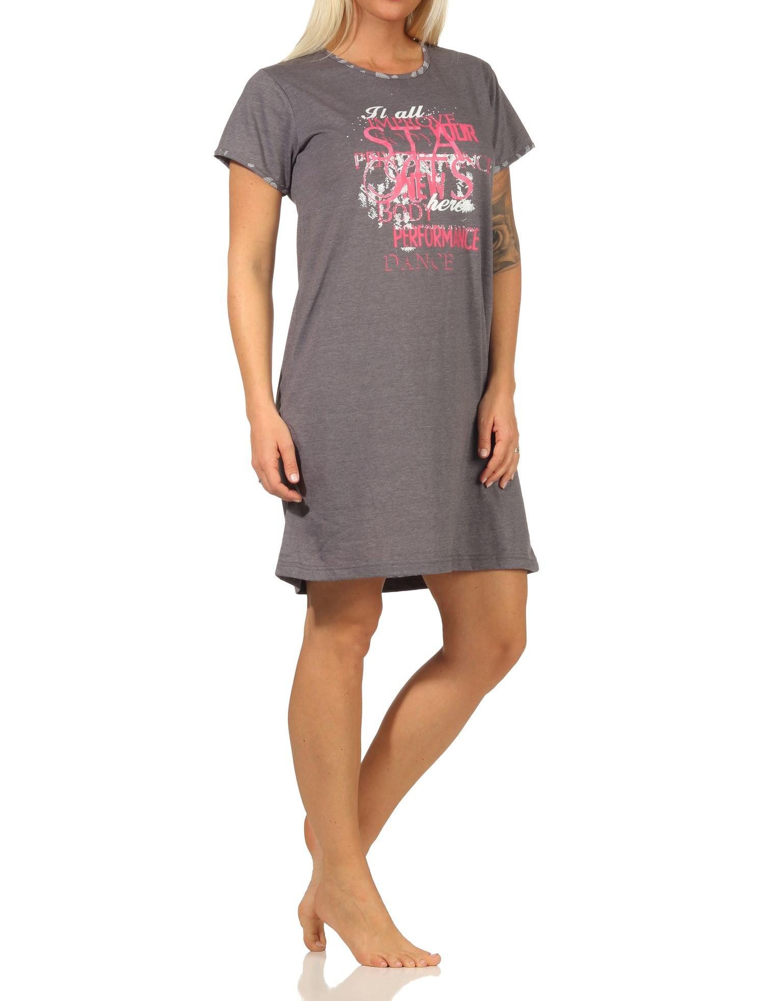 RELAX by Normann Nachthemd Damen kurzarm Nachthemd mit tollem Motiv - 67140 – Bild 2 von 3