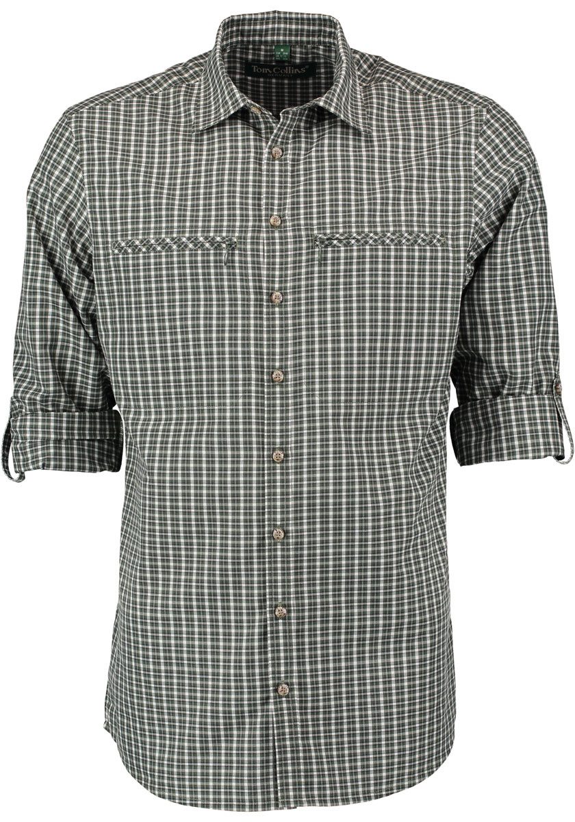 Tom Collins Langarmhemd Dratfy Herren Langarmhemd mit 2 Reißverschlusstaschen