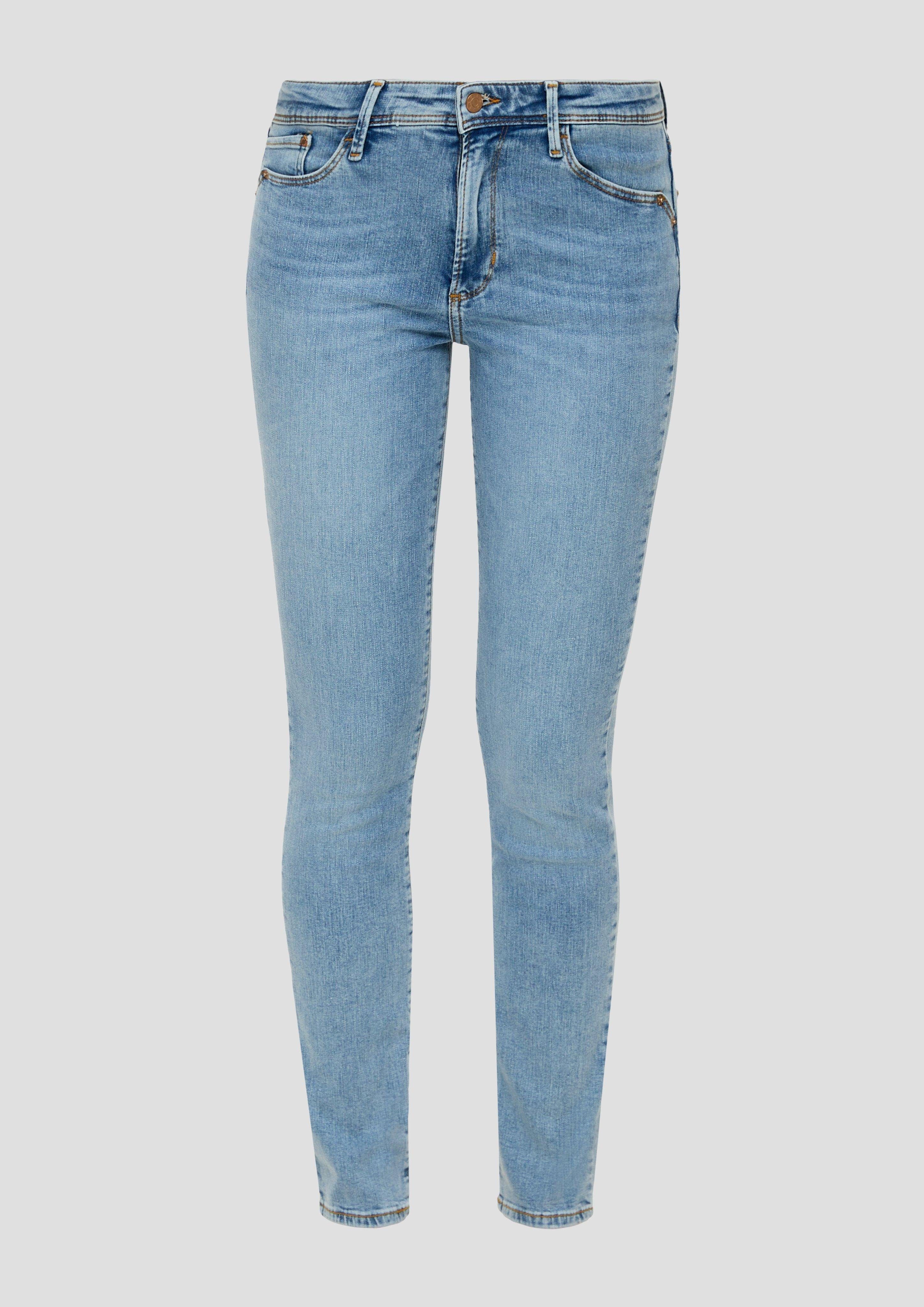 s.Oliver Leder-Patch Betsy / / 5-Pocket-Jeans / Fit/ blau Slim Slim Baumwollstretch Rise Jeans Mid Leg