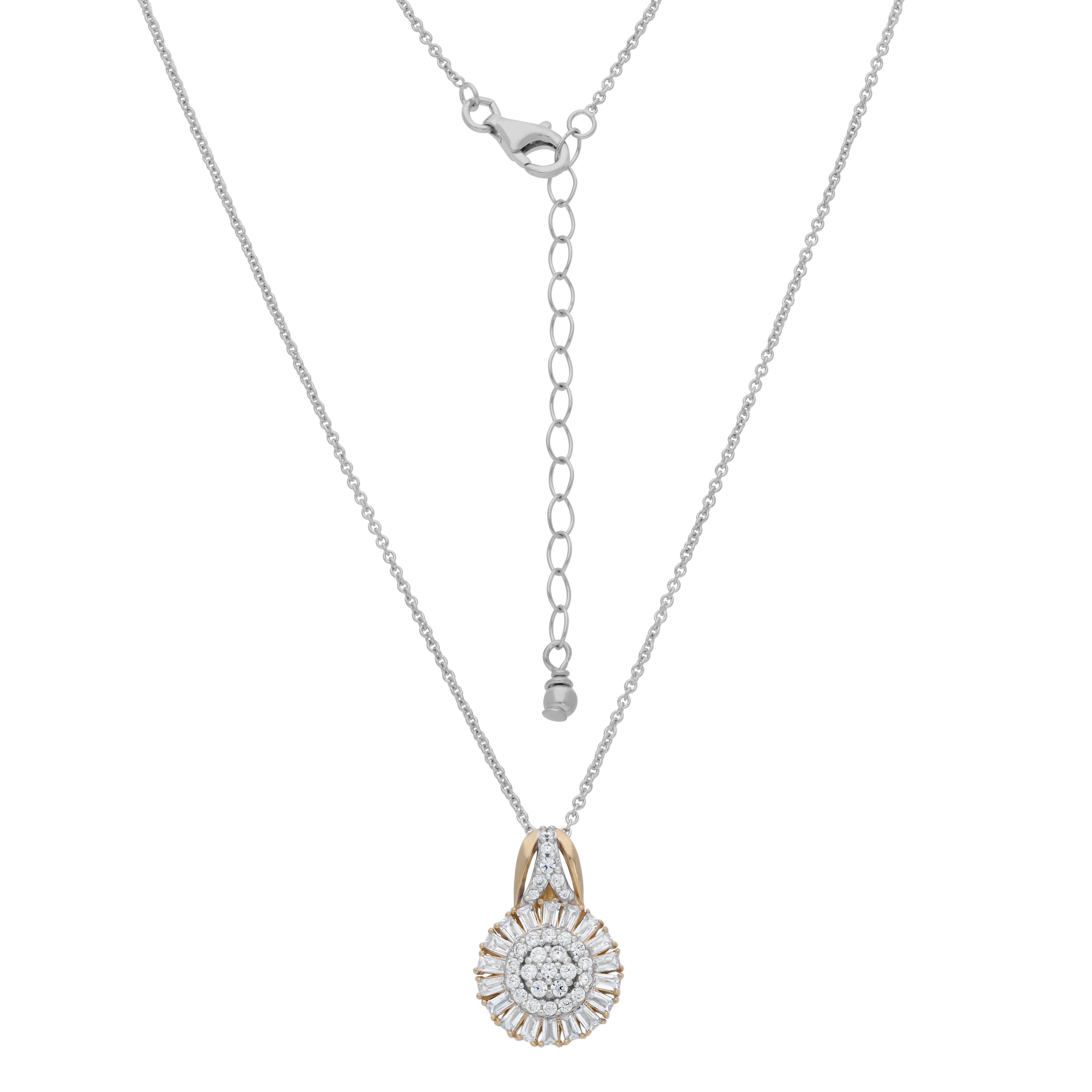 Kette mit Anhänger Schmuck Geschenk Silber 925 Halskette Ankerkette Blüte bicolor