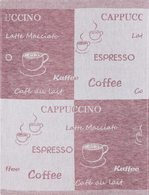 Kracht Geschirrtuch Coffee, (Set, 3-tlg., Set), 3er Pack Geschirrtücher (3 Stück), ca. 50 x 70 cm, Halbleinen Jacquard