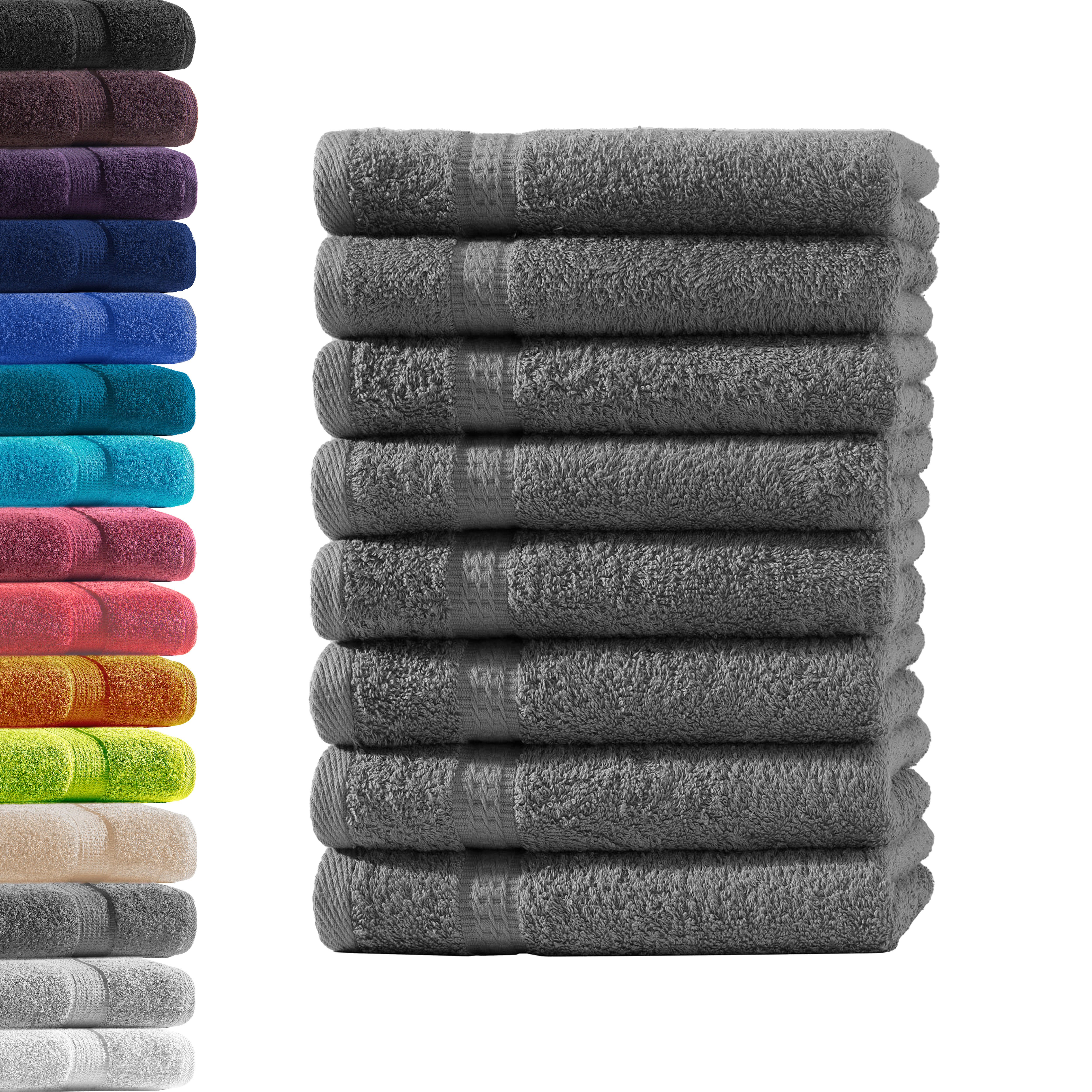 Hometex Premium Textiles Handtuch in Premium Qualität 500 g/m², Feinster Frottier-Stoff 100% Baumwolle, 8x Gästetuch, weich, saugfähig, extra schwer & flauschig